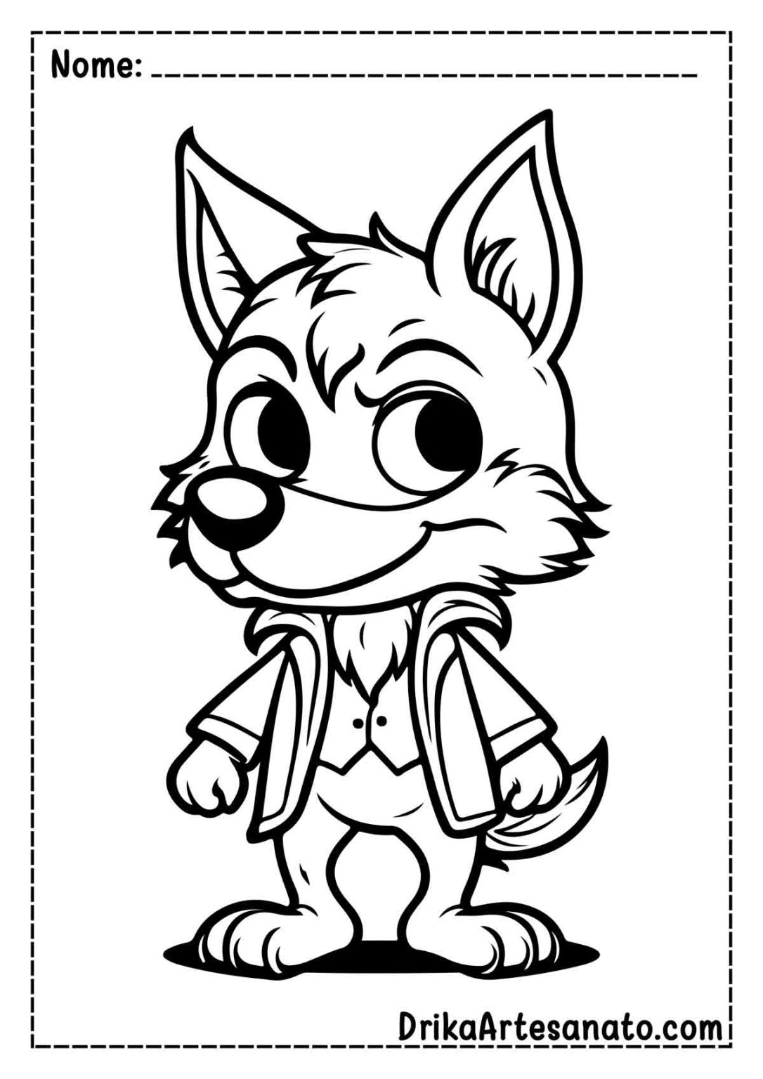 50 Desenhos de Lobo para Colorir Grátis em PDF