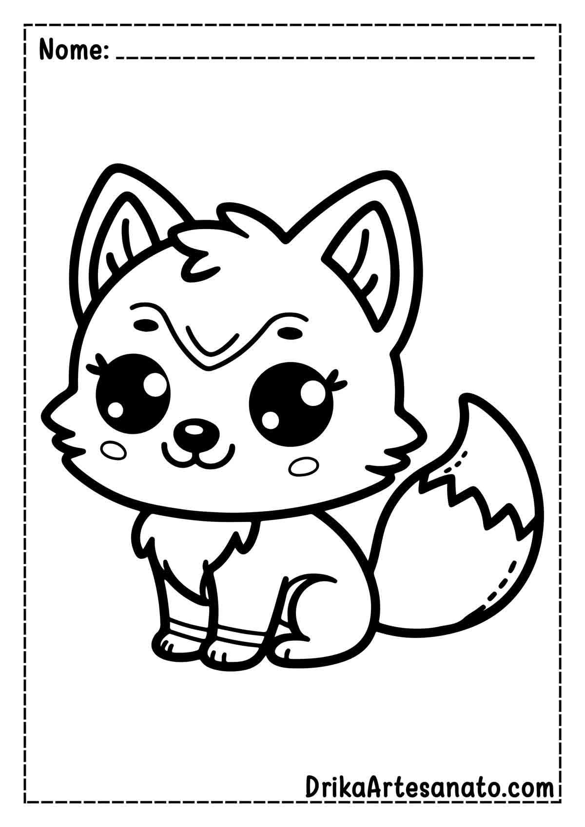 Desenho de Lobo Infantil para Imprimir