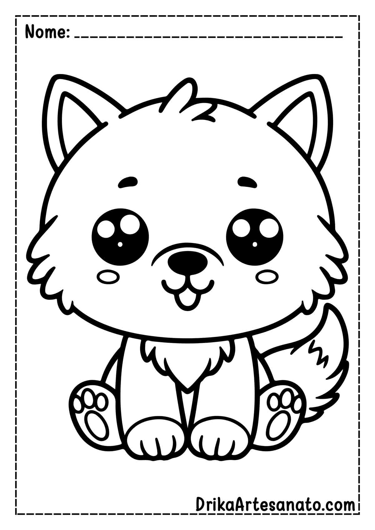 Desenho de Lobo para Colorir e Imprimir