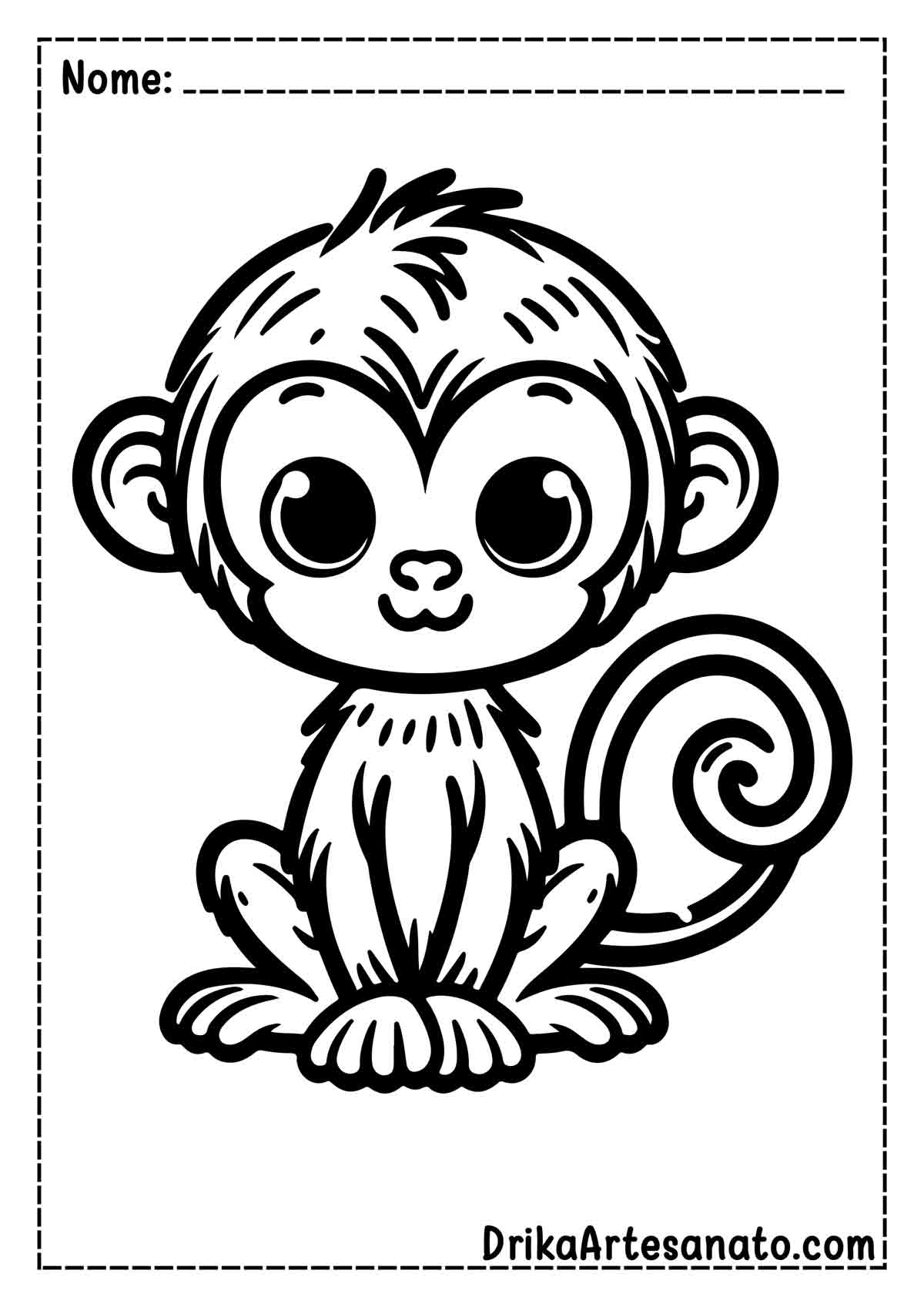 Desenho de Macaco Pequeno para Colorir