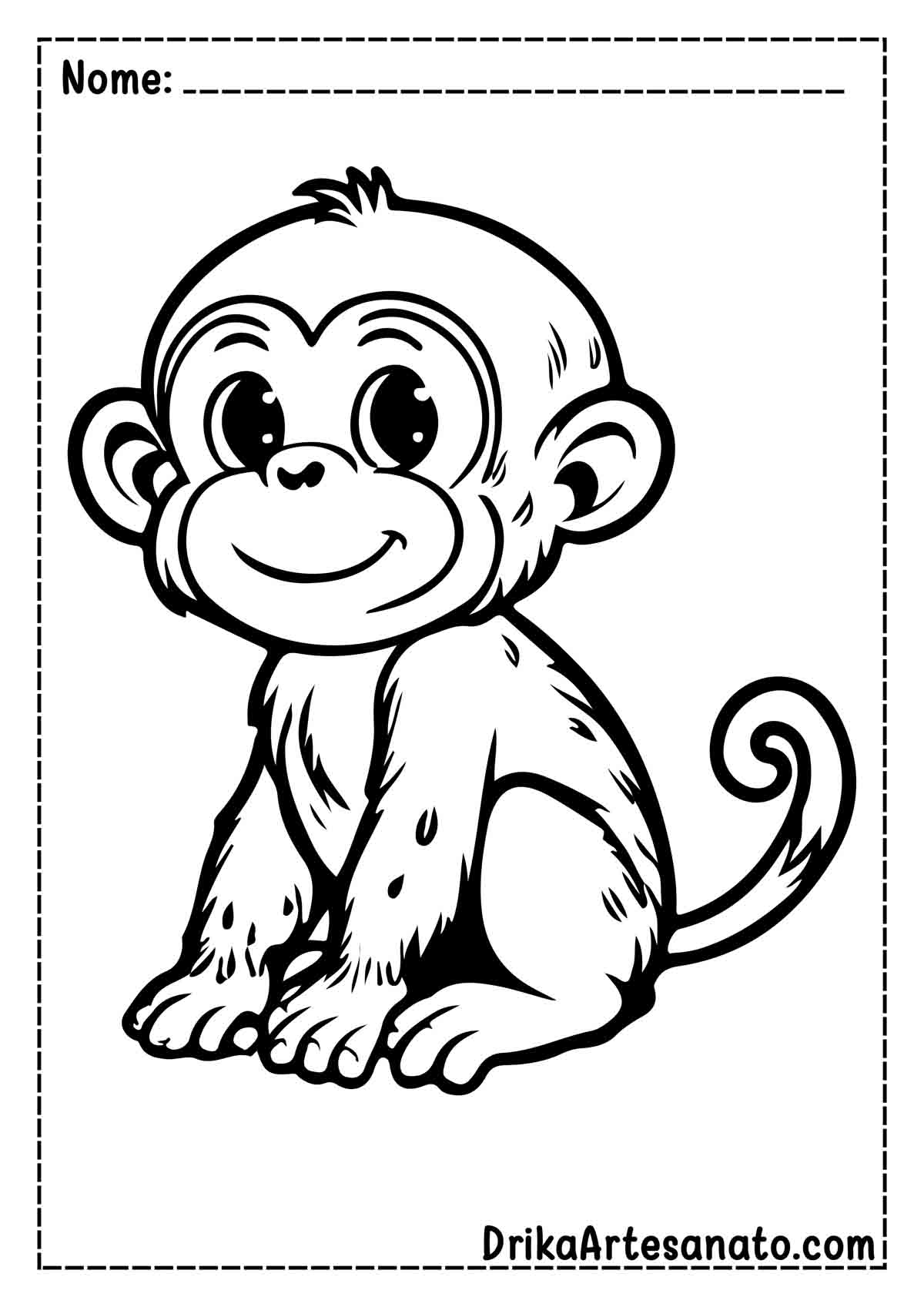 Desenho de Macaco Simples para Colorir