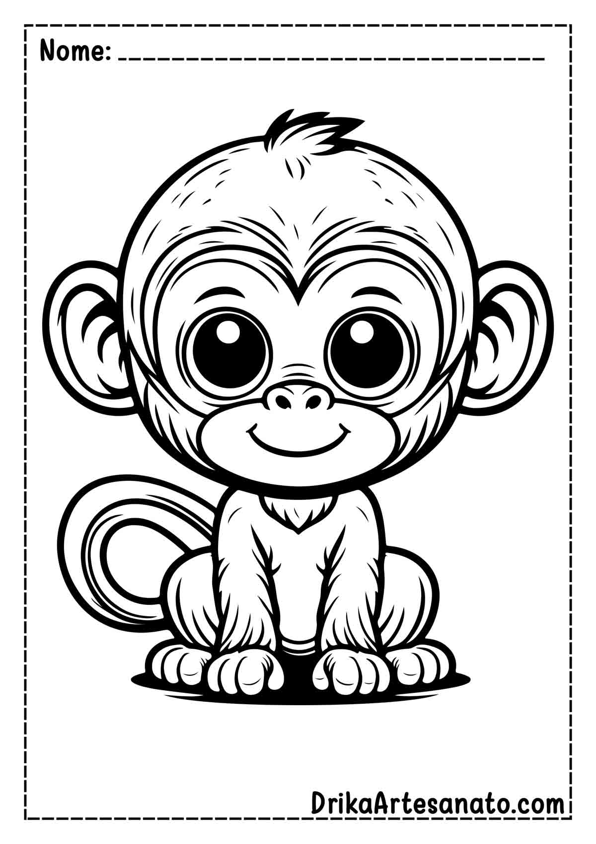 Desenho de Macaco Pequeno para Colorir