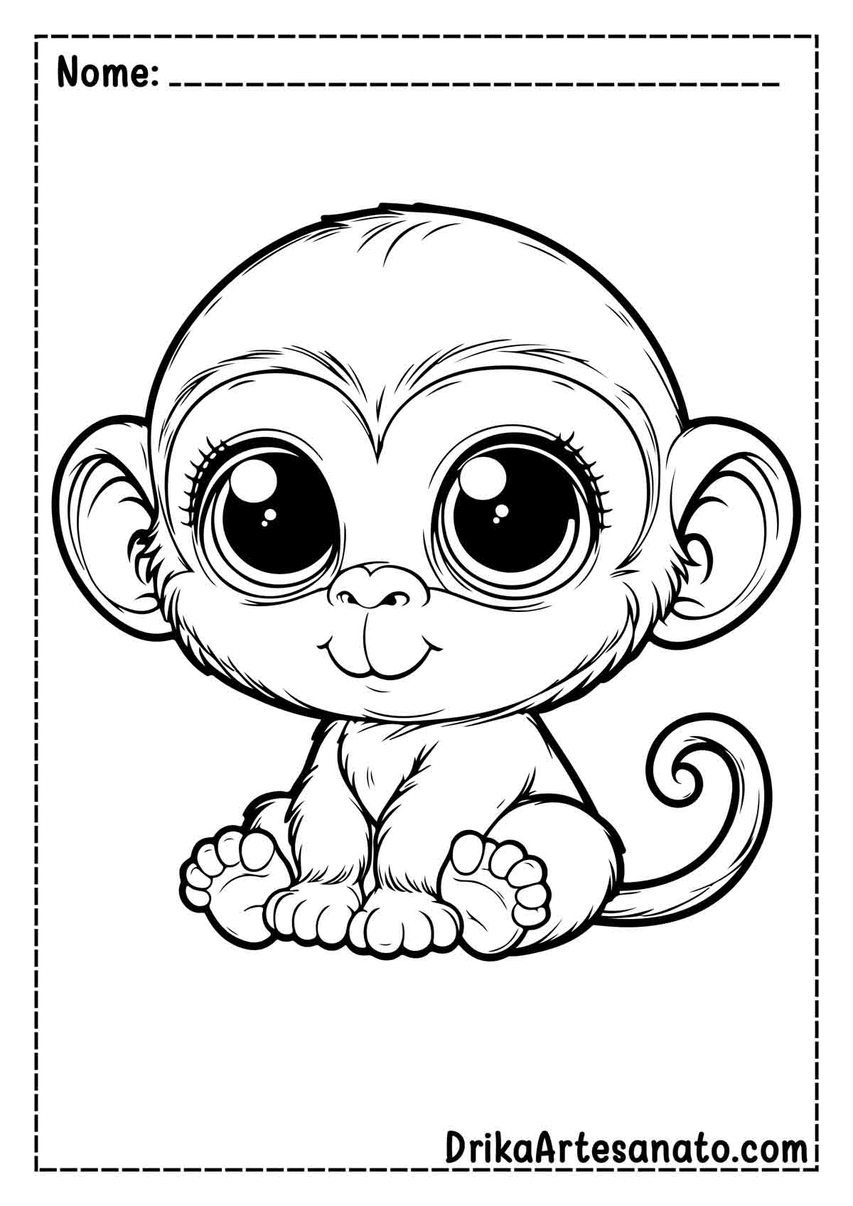 Desenho de Macaco Pequeno para Imprimir