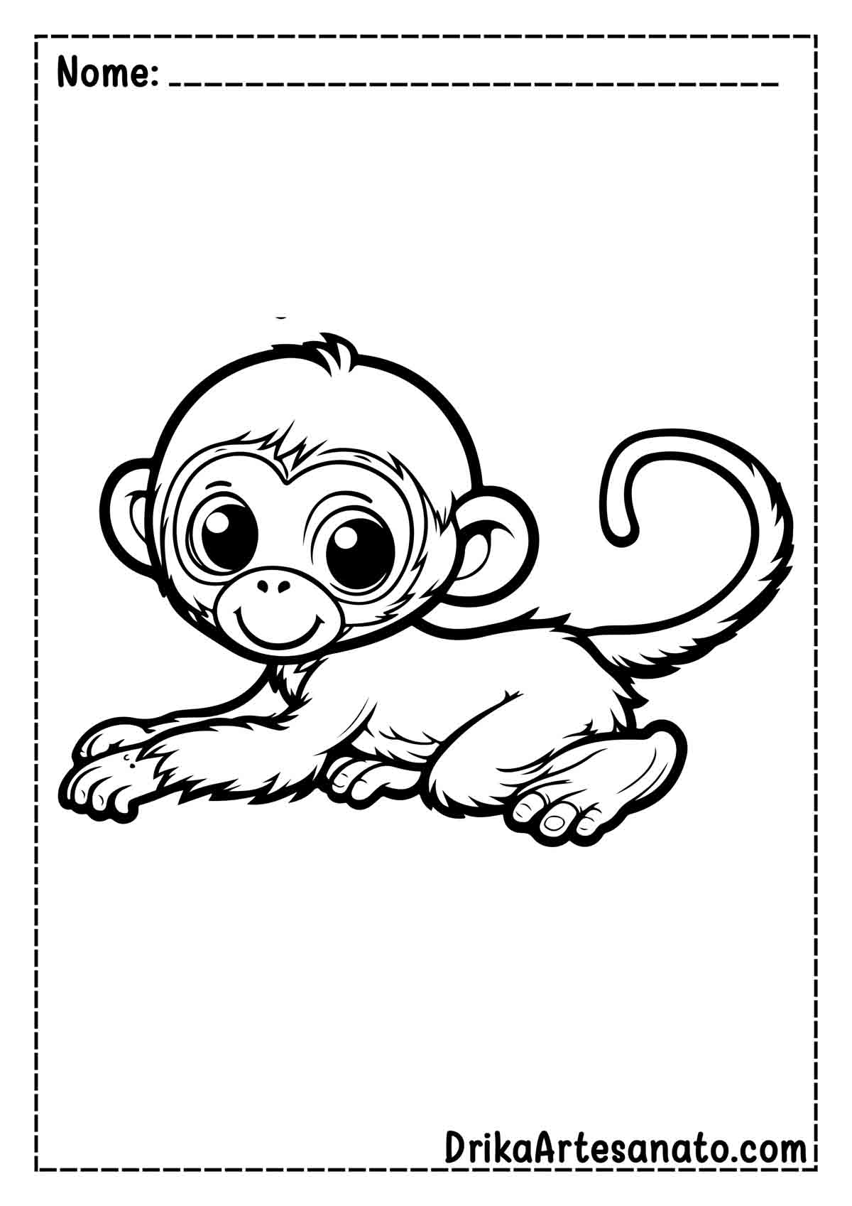 Desenho de Macaco para Colorir e Imprimir