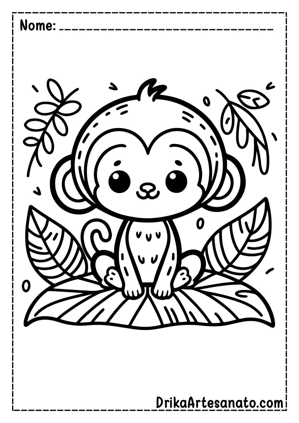 Desenho de Macaco Simples para Imprimir