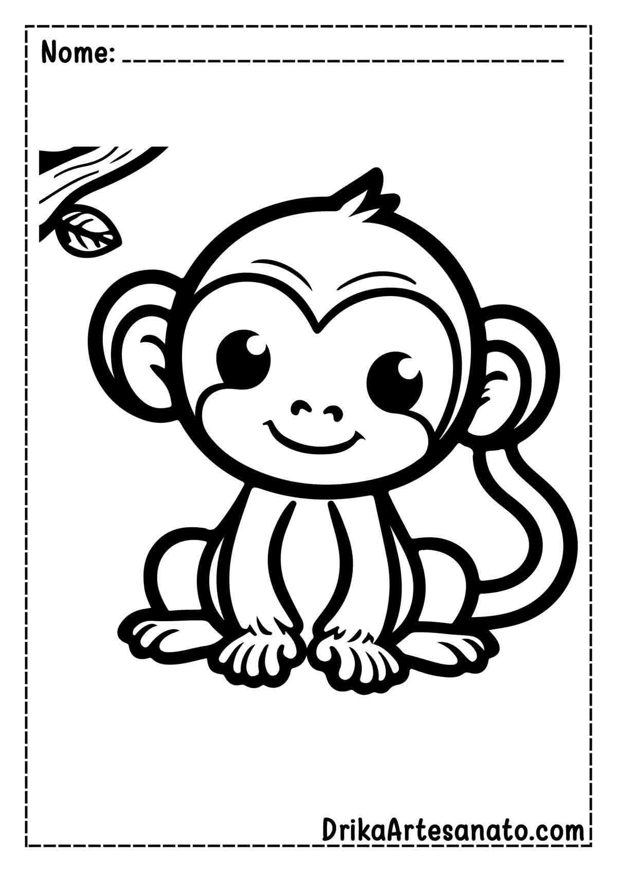 Desenho de Macaco Simples para Pintar