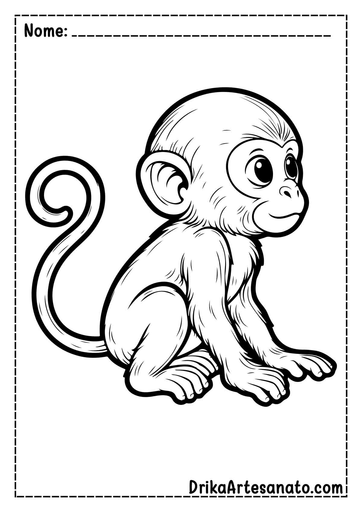 Desenho de Macaco Realista para Colorir
