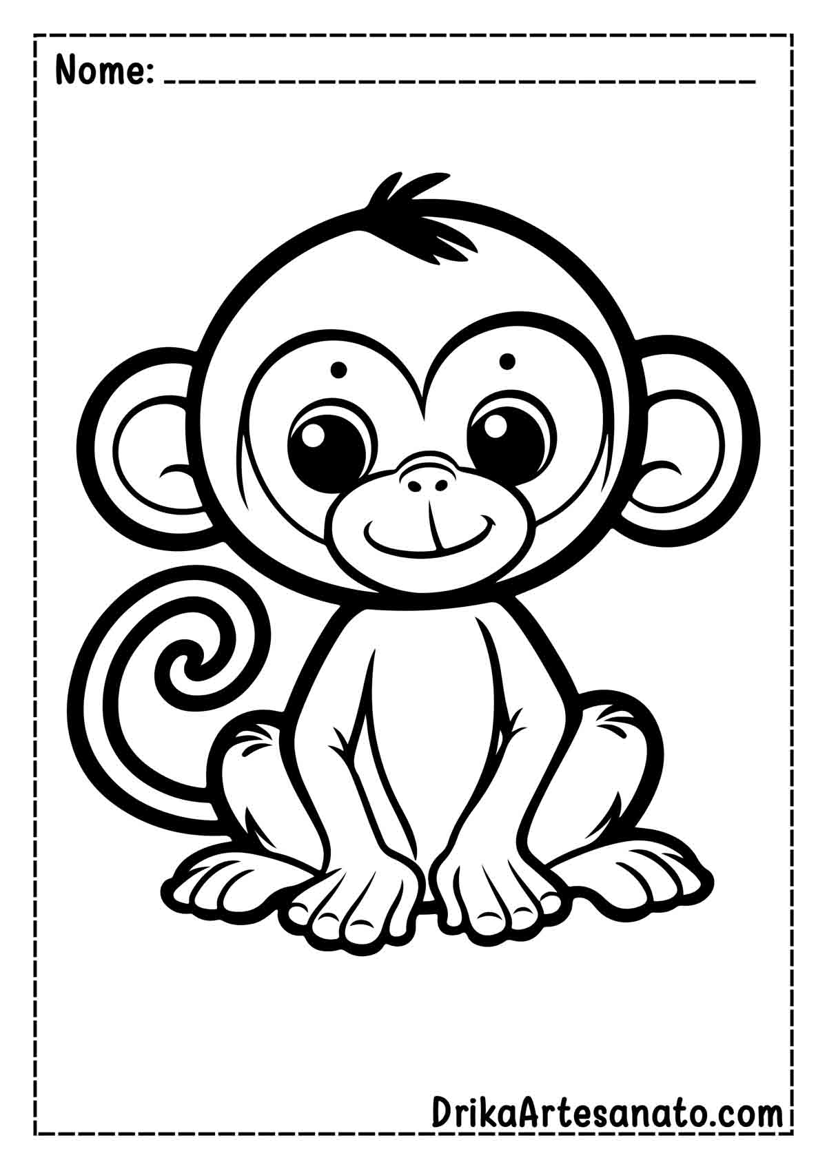 Desenho de Macaco para Pintar