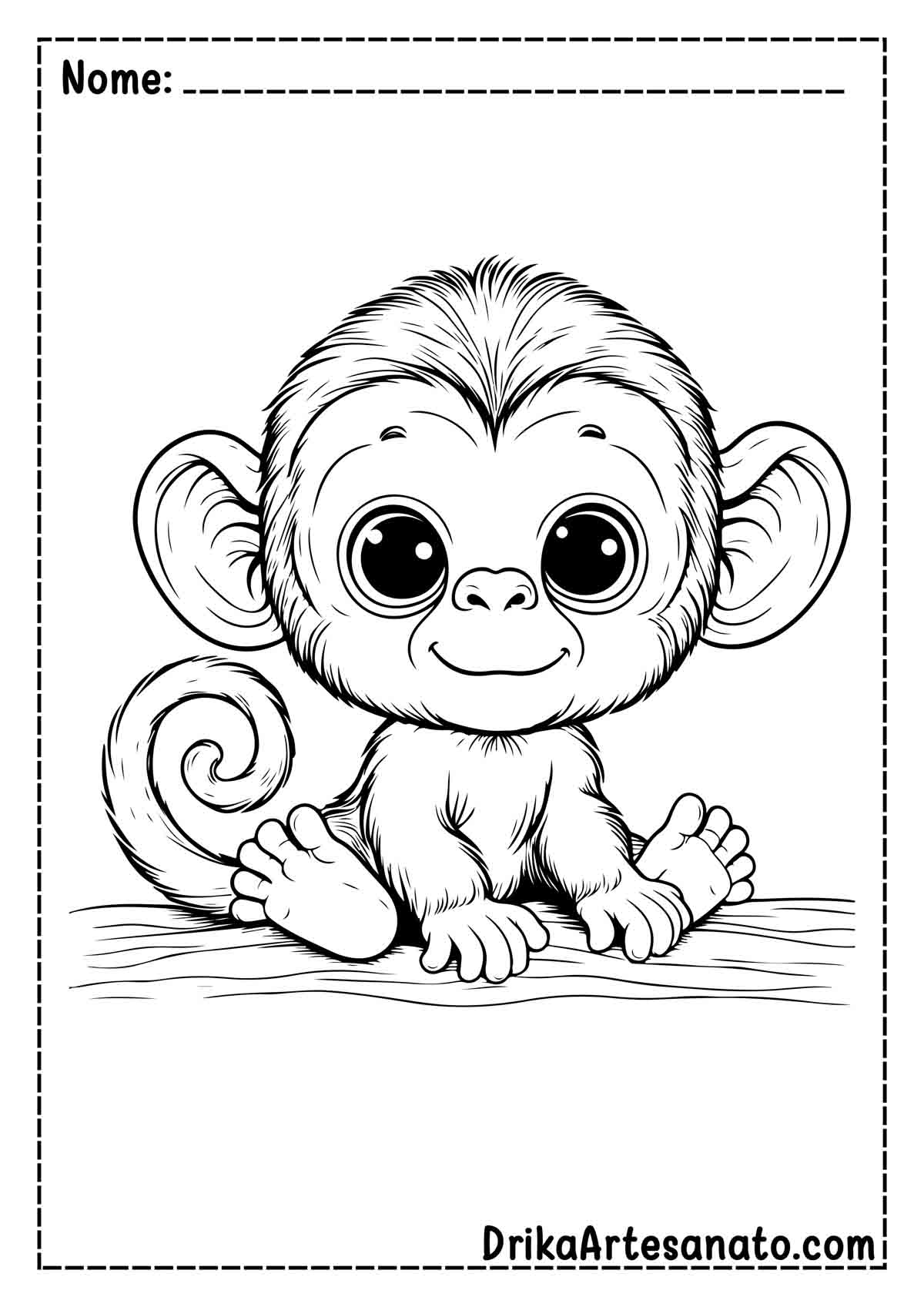 Desenho de Macaco Realista para Imprimir
