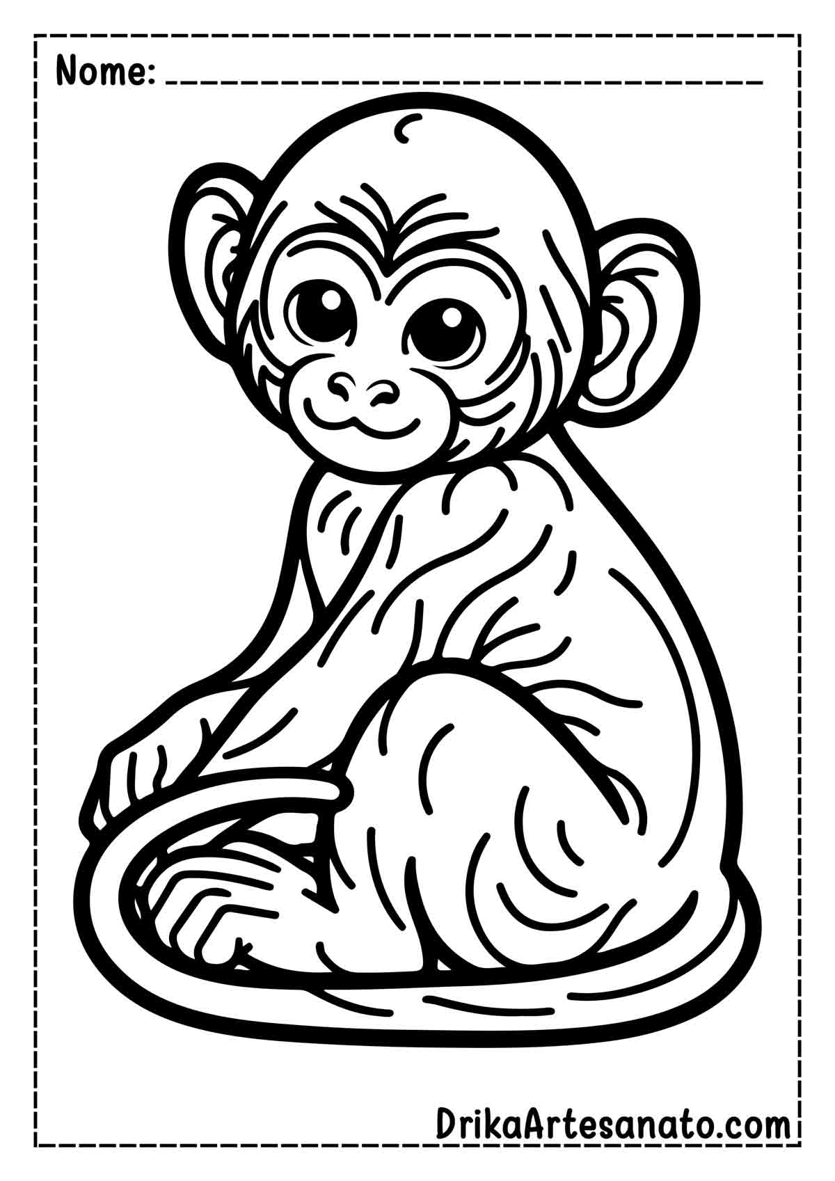 Desenho de Macaco Simples para Colorir