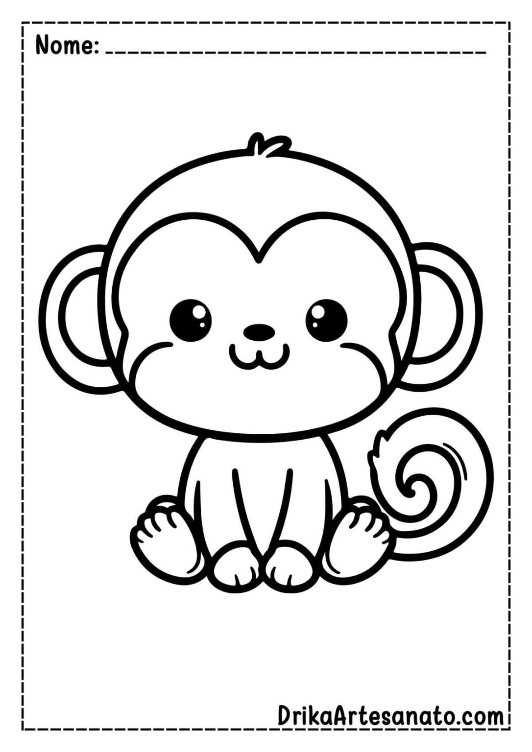 50 Desenhos de Macaco para Colorir Grátis em PDF