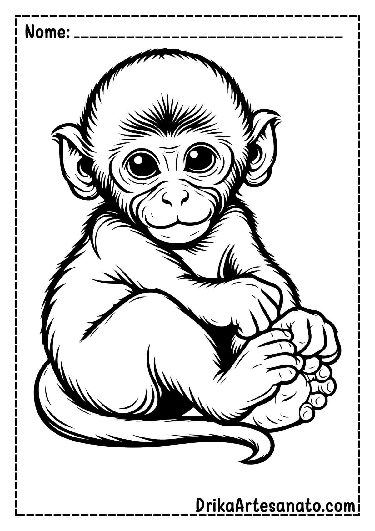 Desenho de Macaco Realista para Pintar