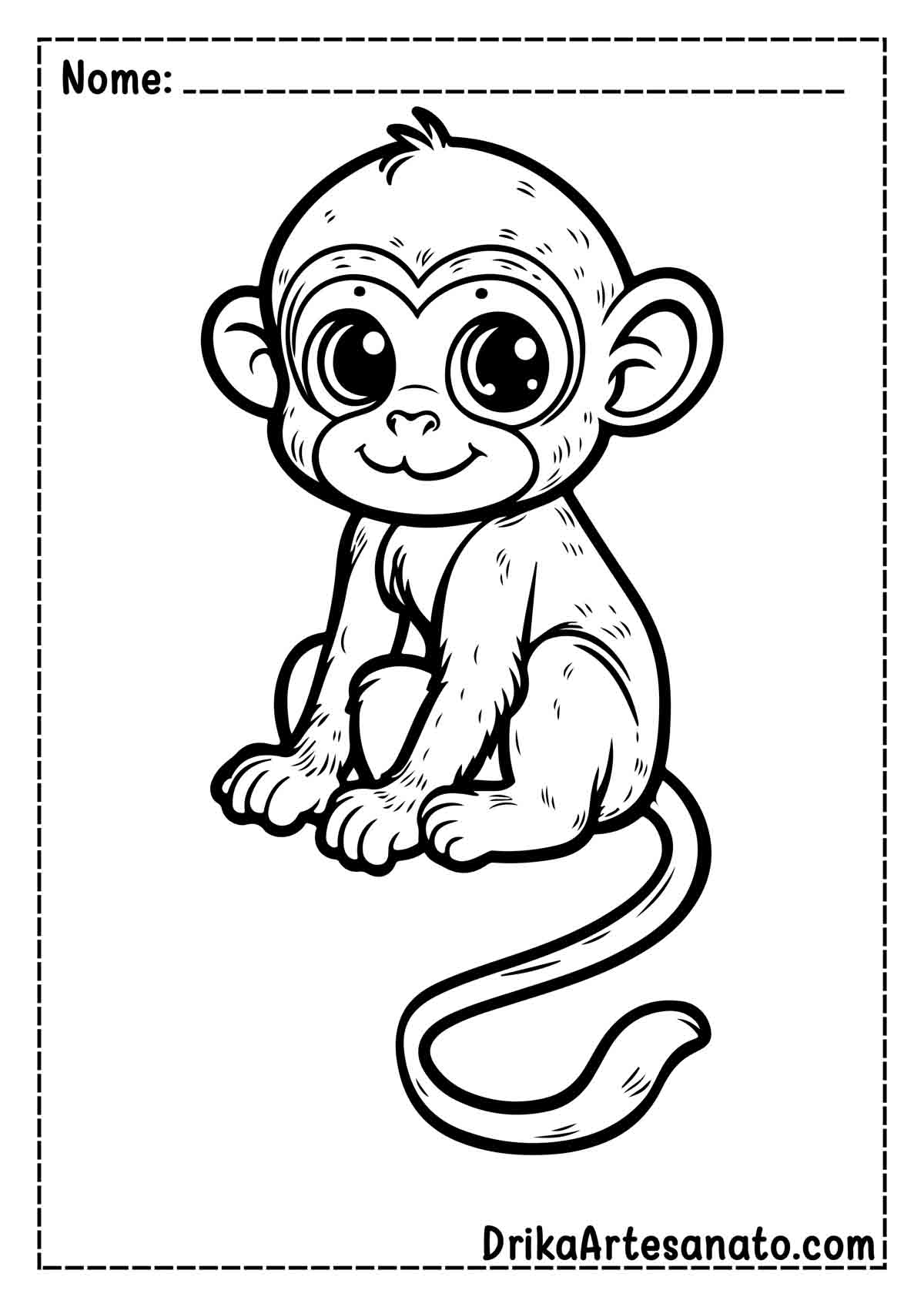 Desenho de Macaco Fácil para Imprimir