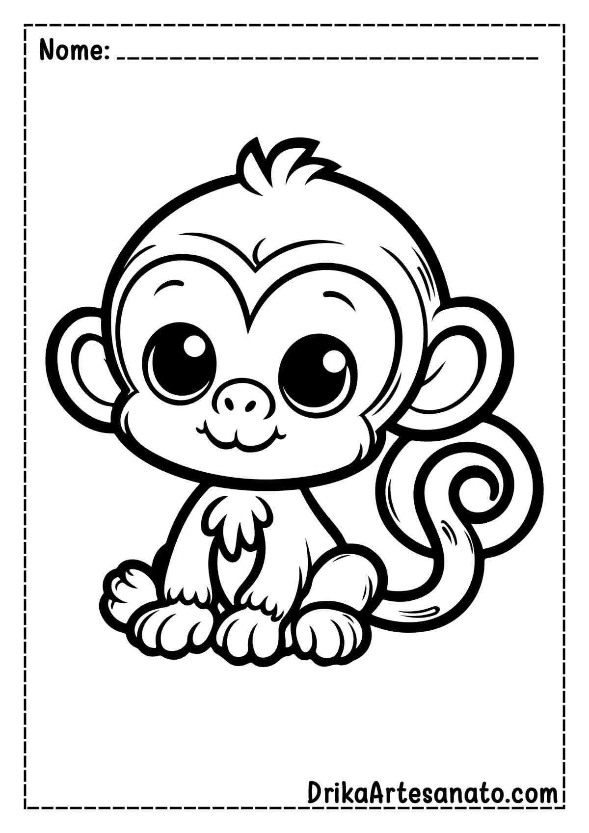 Desenho de Macaco Fácil para Pintar