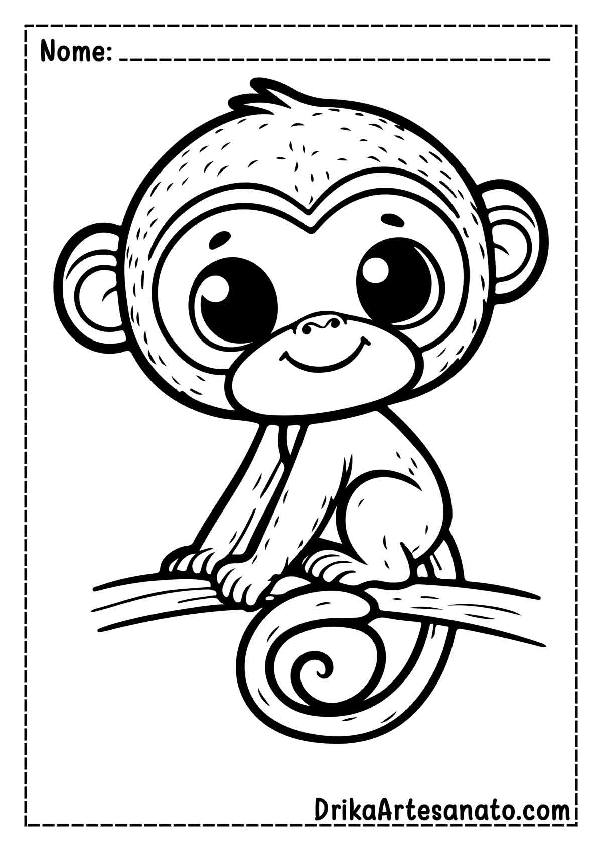 Desenho de Macaco Infantil para Imprimir