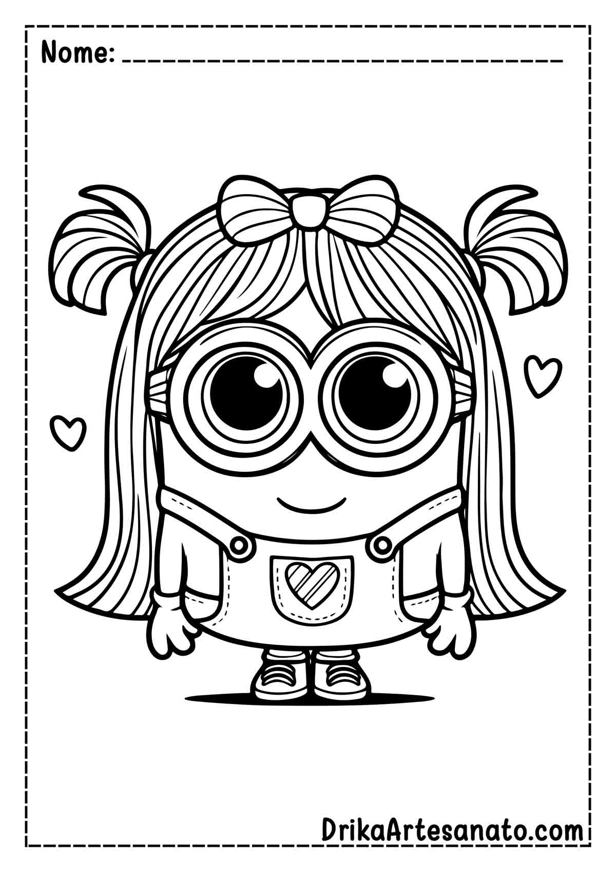 Desenho de Minion menina para Imprimir