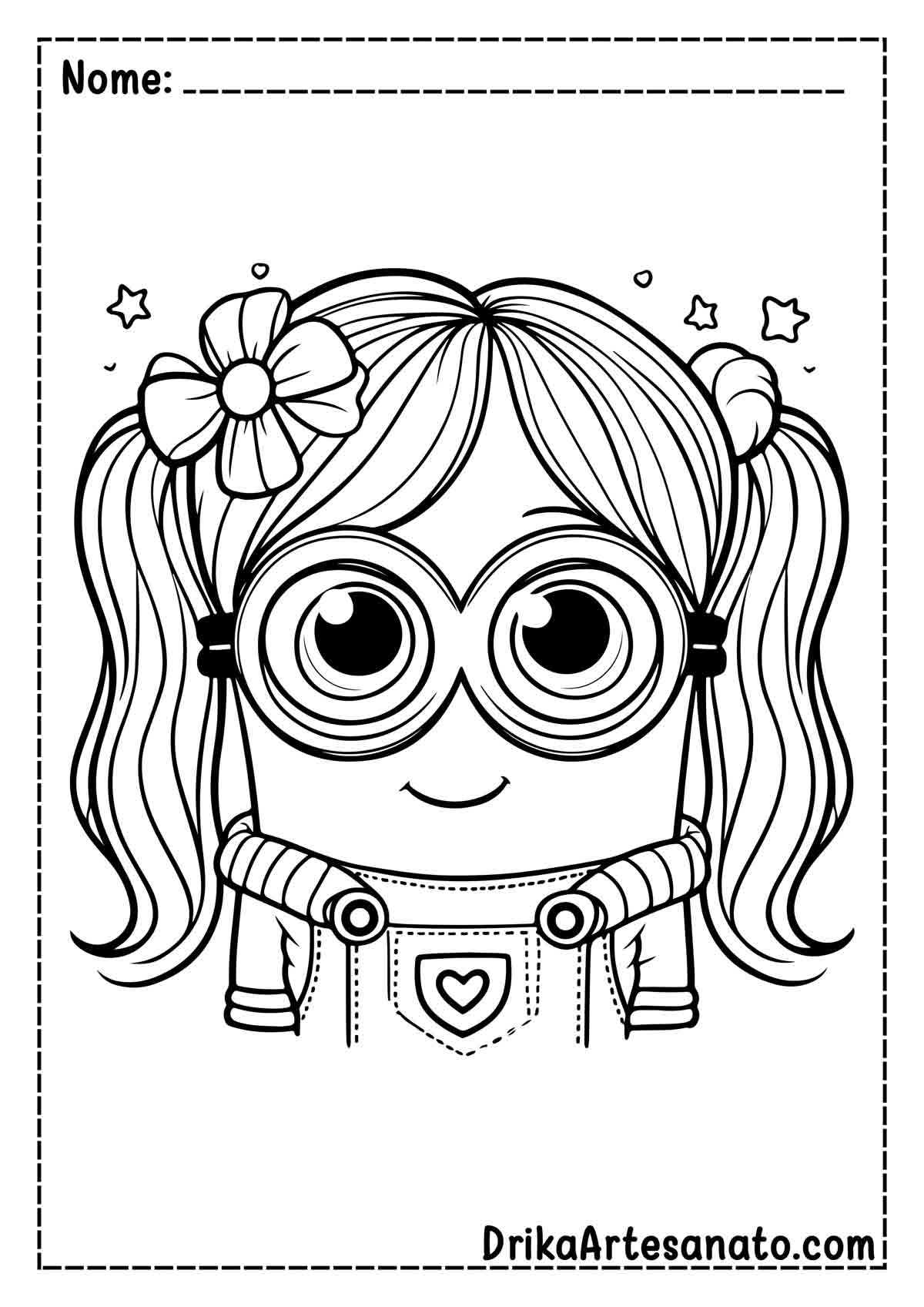 Desenho de Minion menina para Imprimir e Colorir