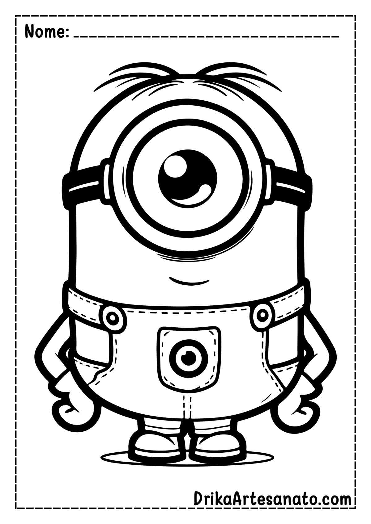 Desenho de Minion com um Olho para Imprimir