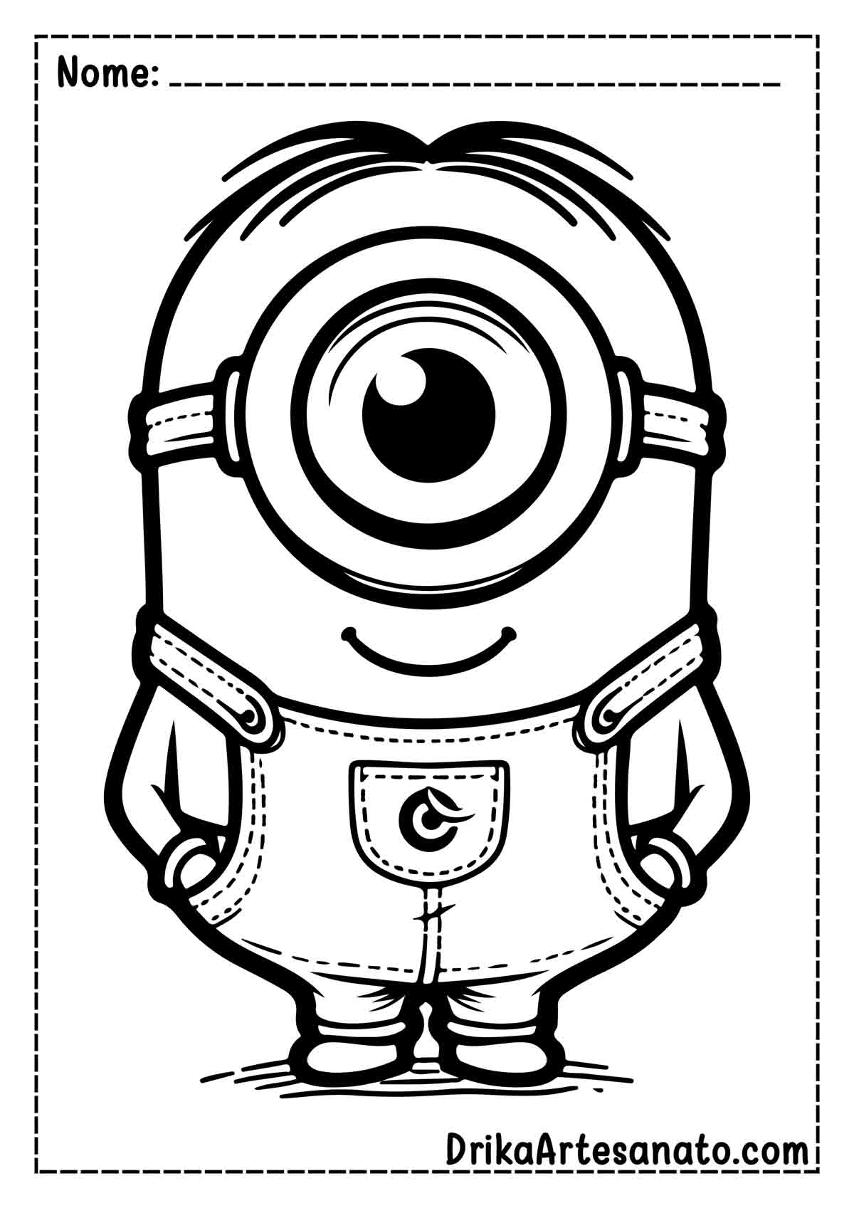 Desenho de Minion com um Olho para Imprimir e Colorir