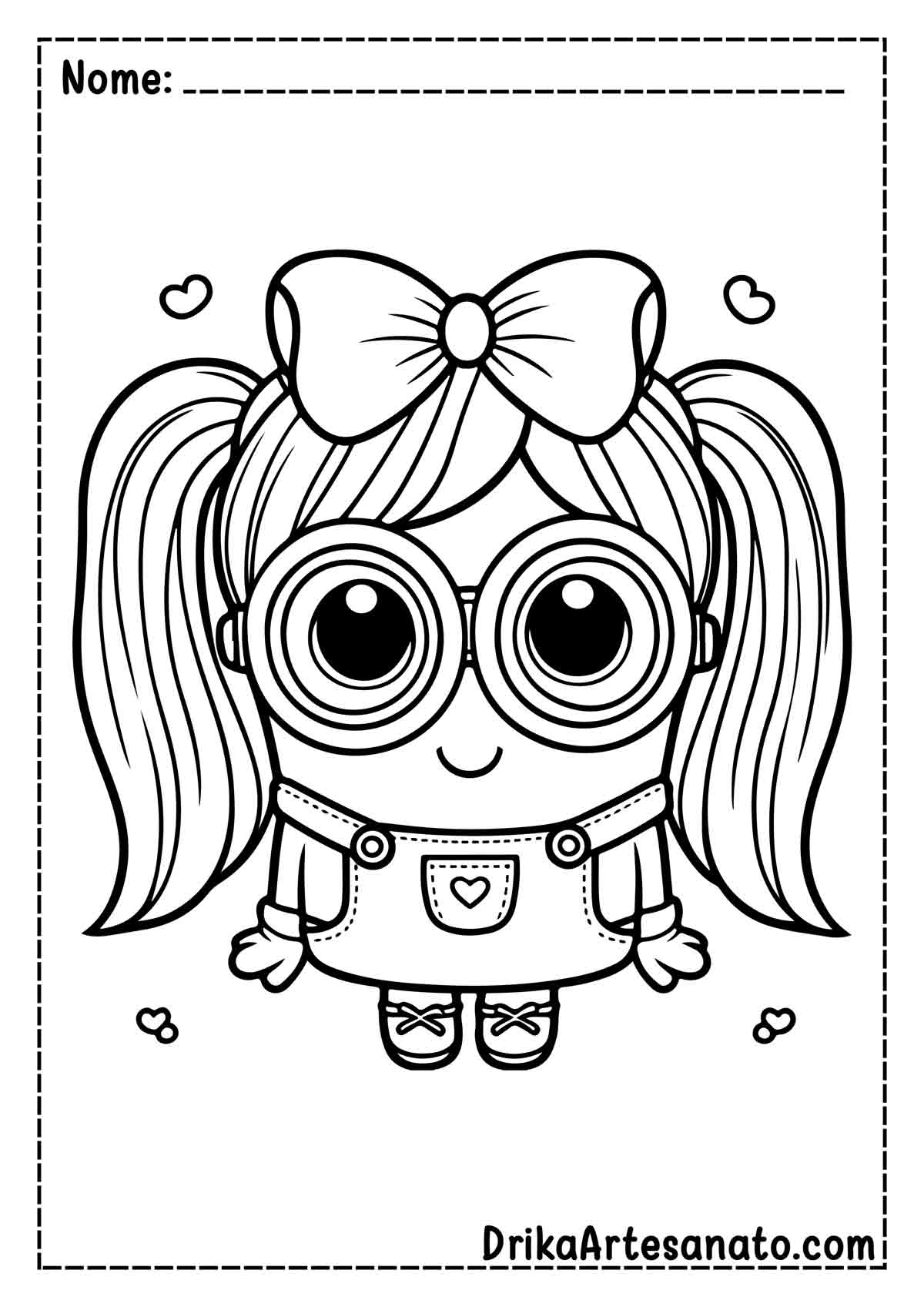 Desenho de Minion menina para Pintar e Imprimir