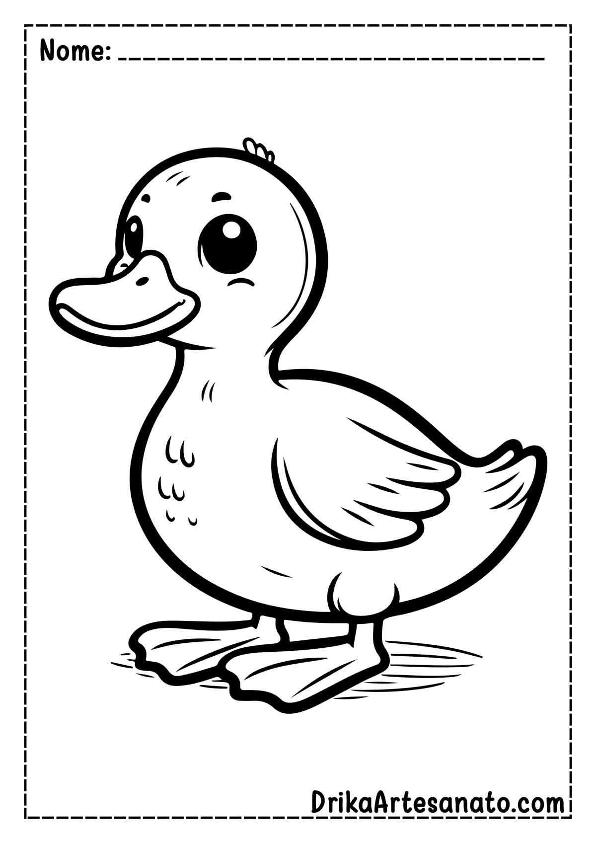 Desenho de Pato Fácil para Imprimir