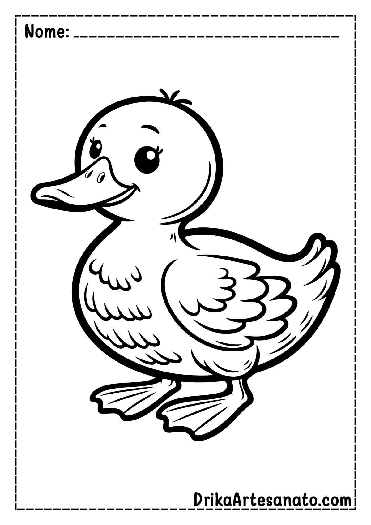 Desenho de Pato Simples para Pintar