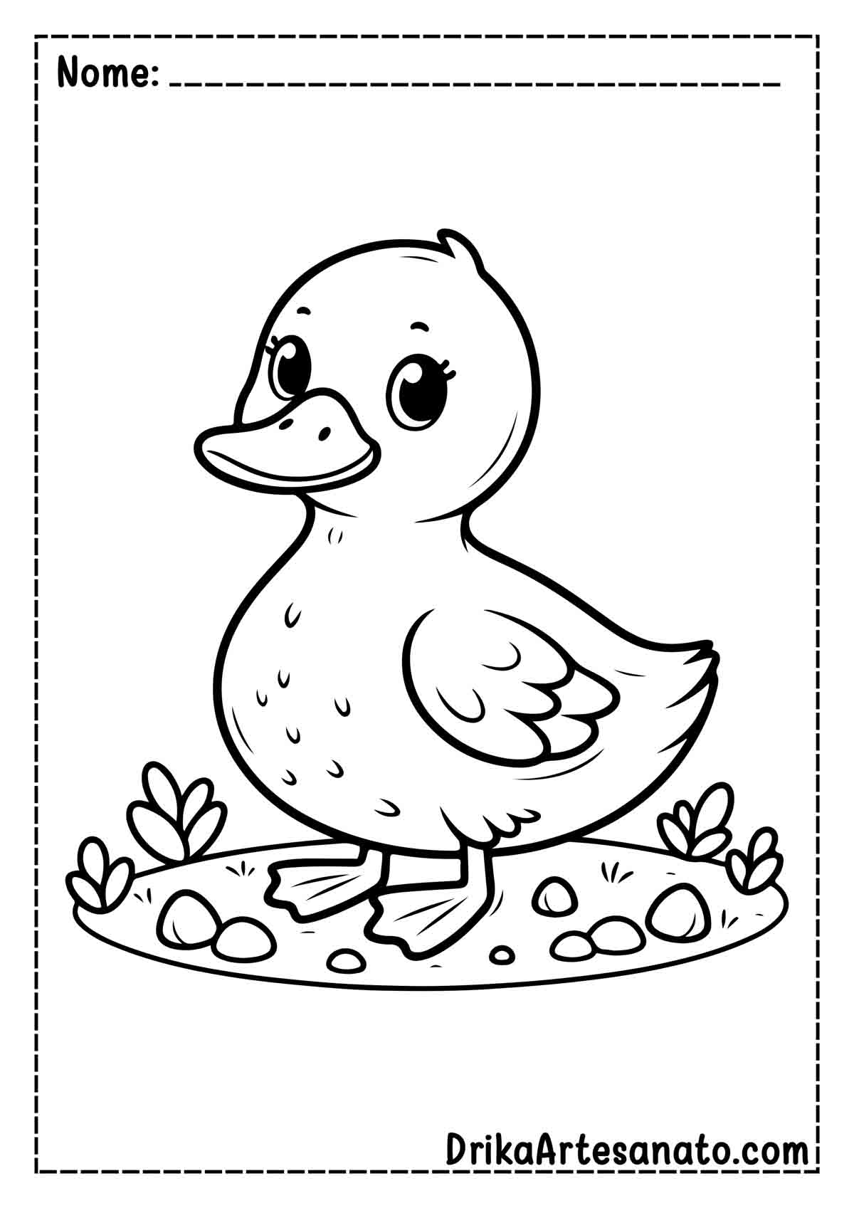 Desenho de Pato Infantil para Pintar