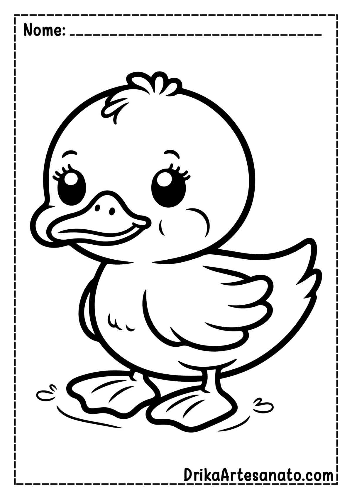 Desenho de Pato Infantil para Colorir