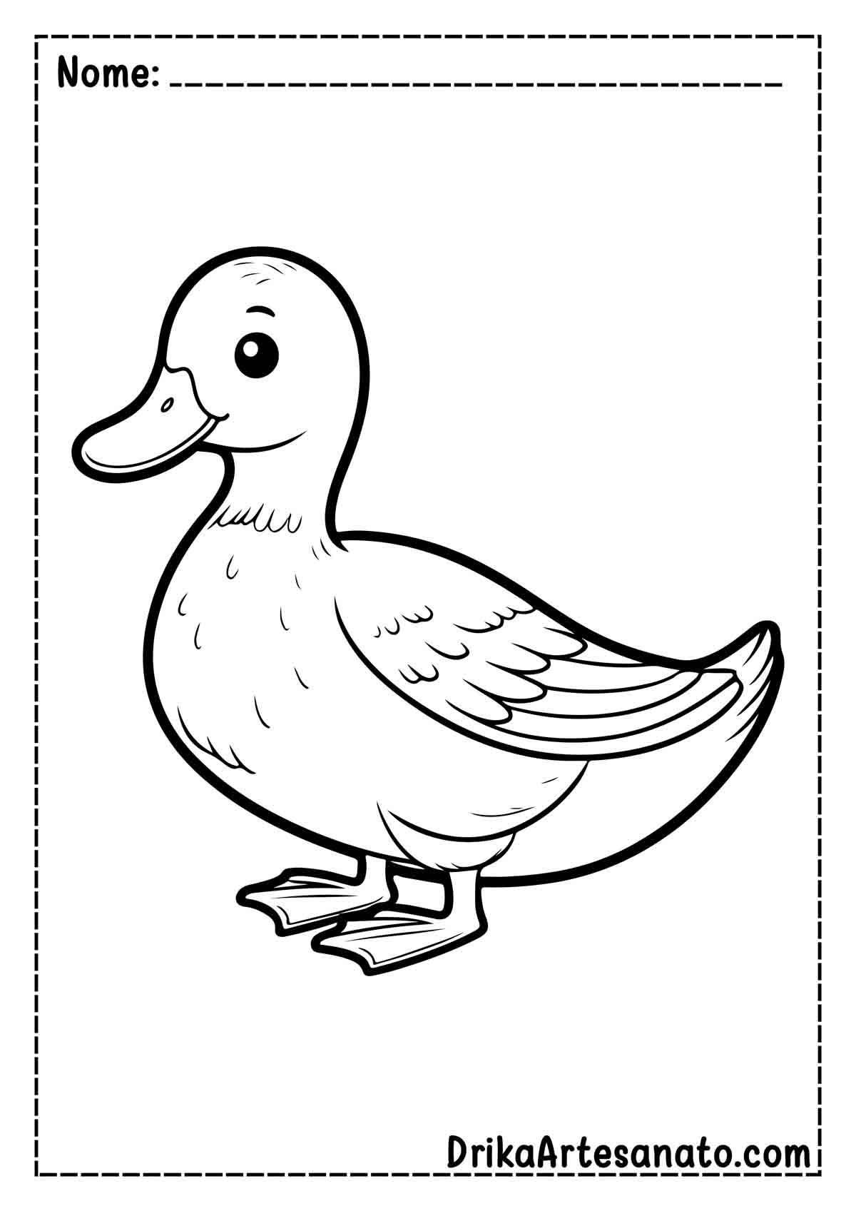 Desenho de Pato Realista para Imprimir