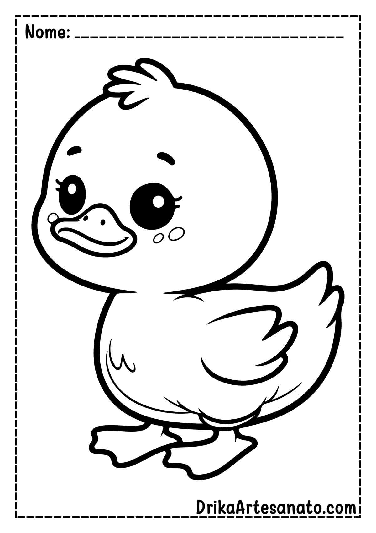 Desenho de Pato Fácil para Pintar