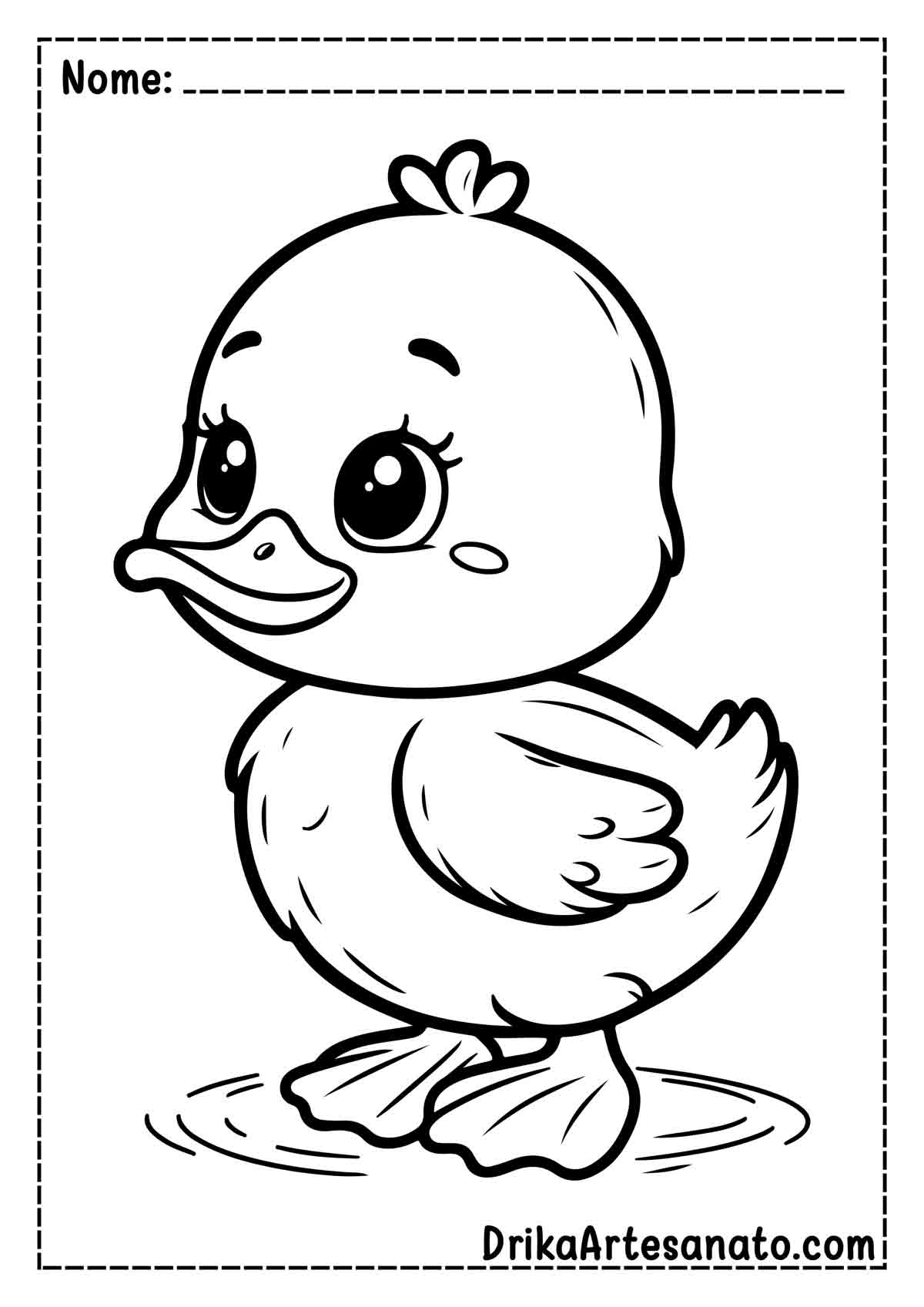 Desenho de Pato Infantil para Pintar