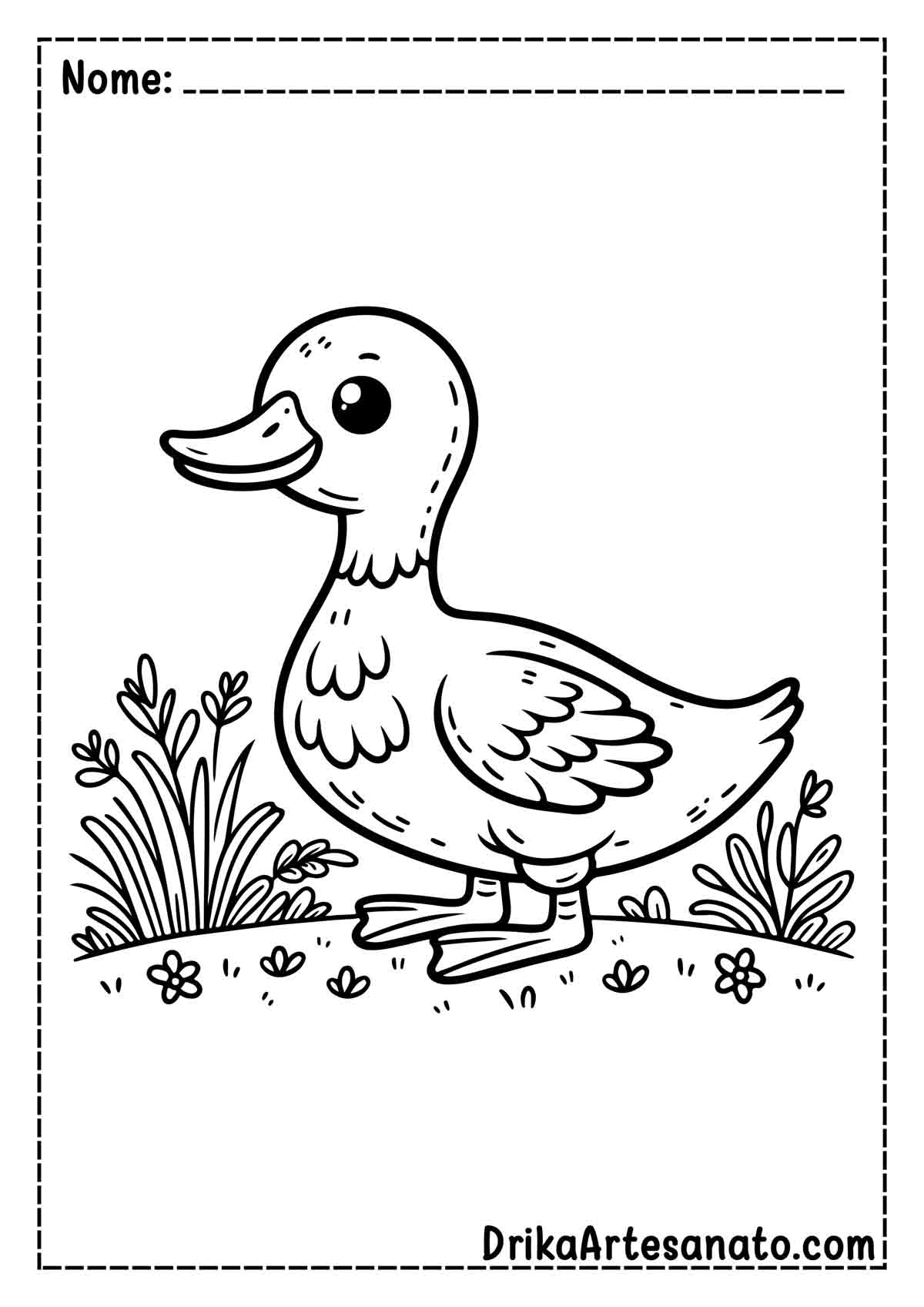 Desenho de Pato para Colorir e Imprimir