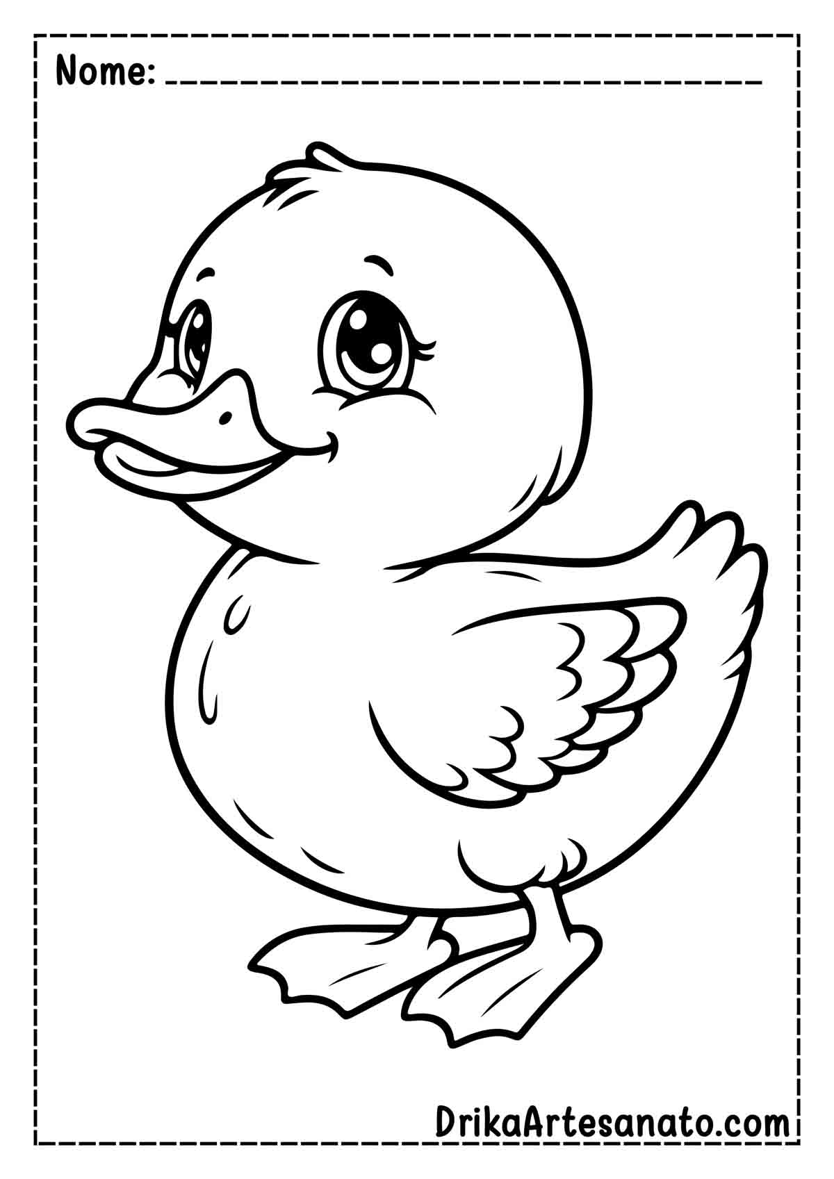 Desenho de Pato Fofo para Colorir