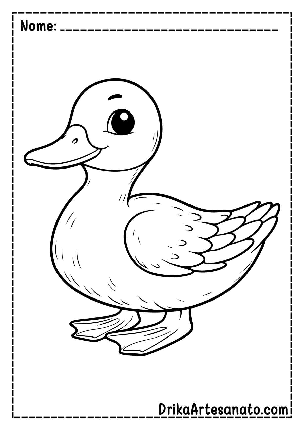 Desenho de Pato Fácil para Colorir