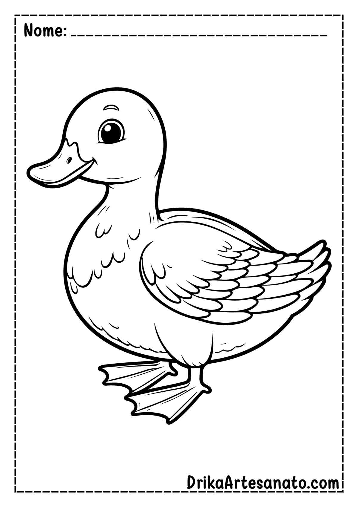 Desenho de Pato Fácil para Imprimir