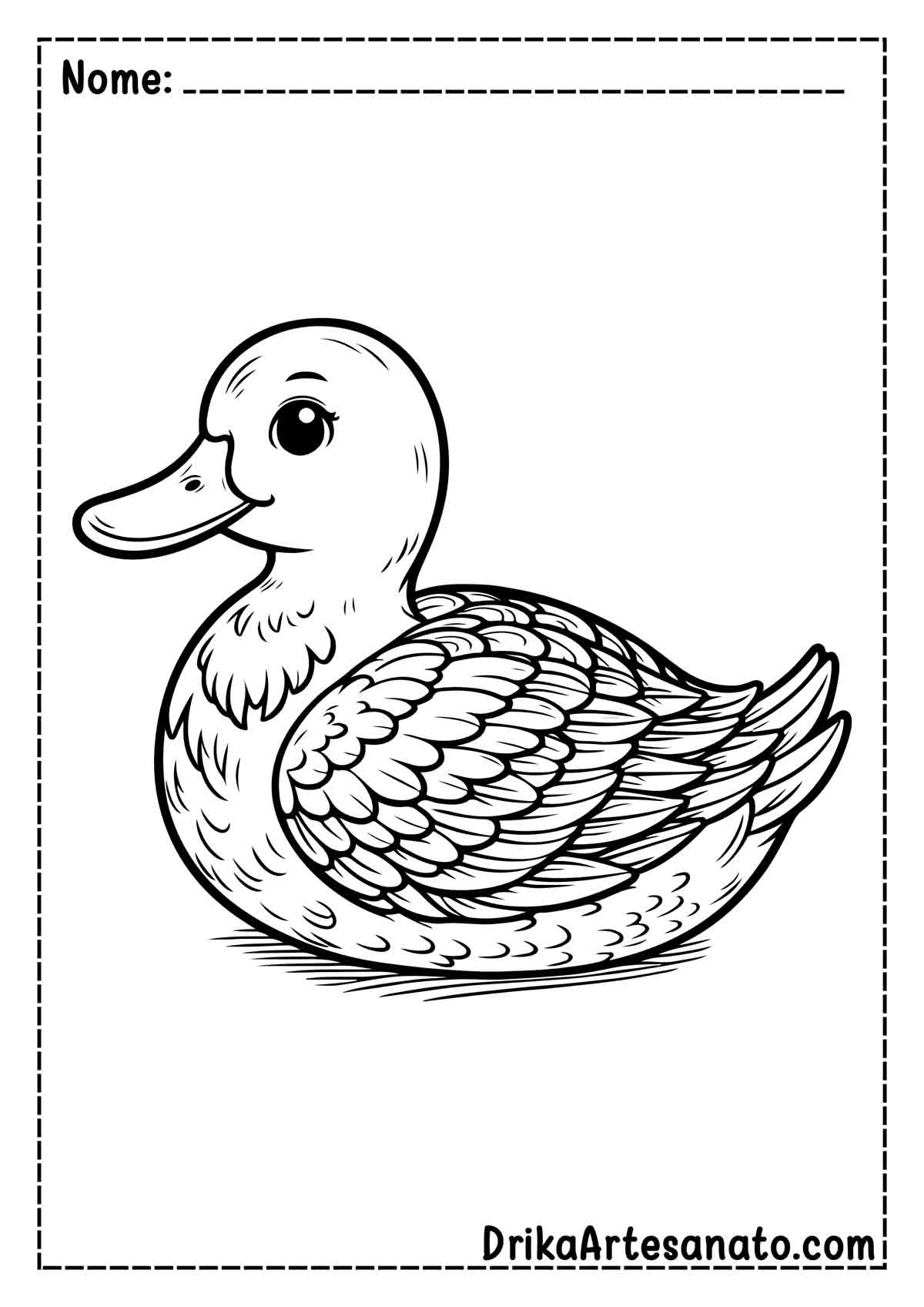 Desenho de Pato para Imprimir e Colorir