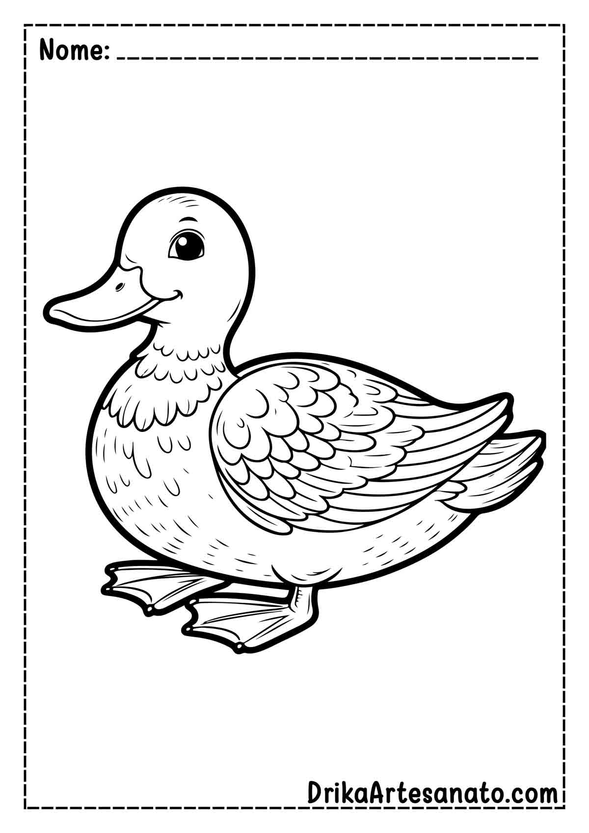 Desenho de Pato Realista para Colorir e Imprimir
