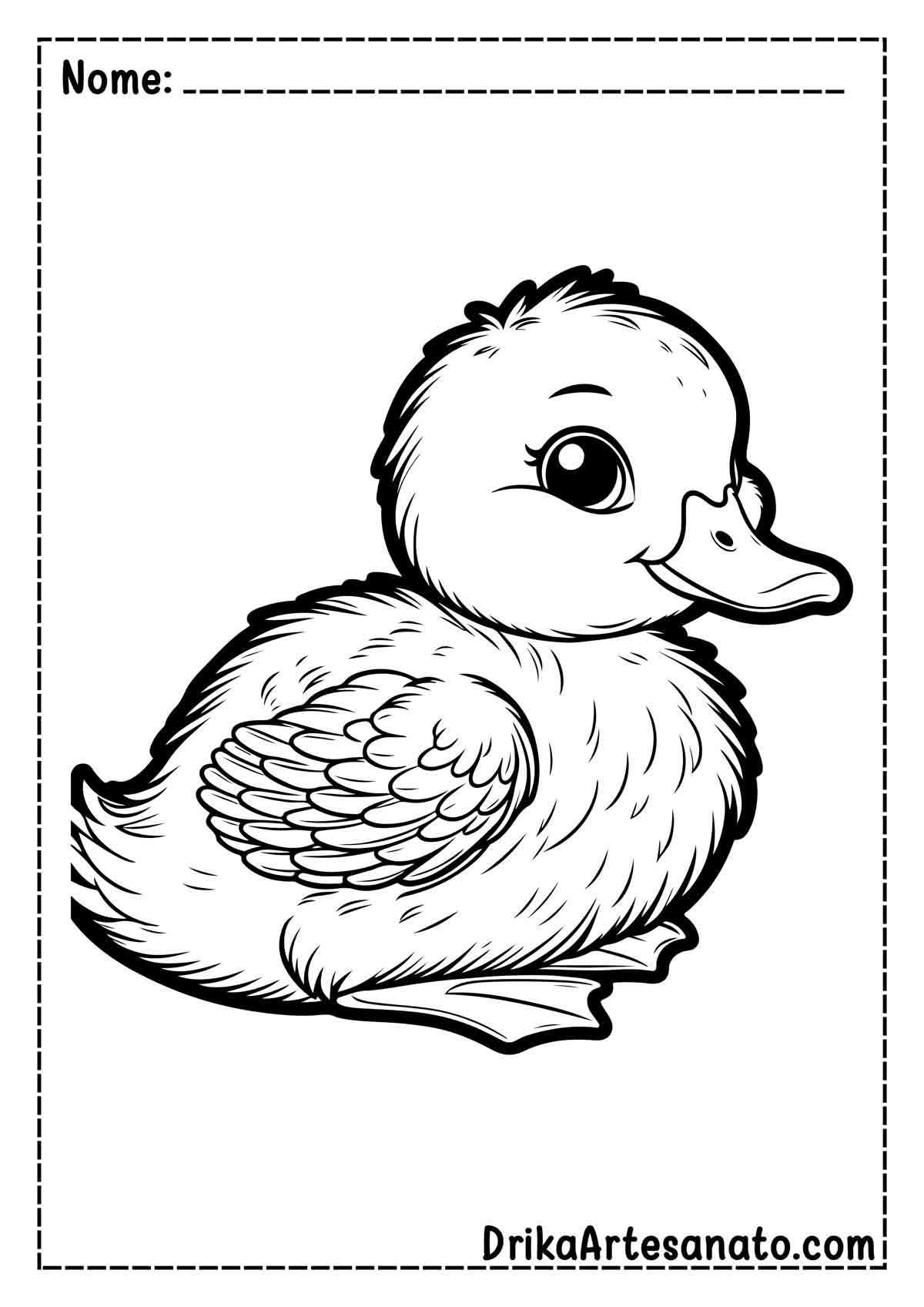 Desenho de Pato Realista para Imprimir e Colorir
