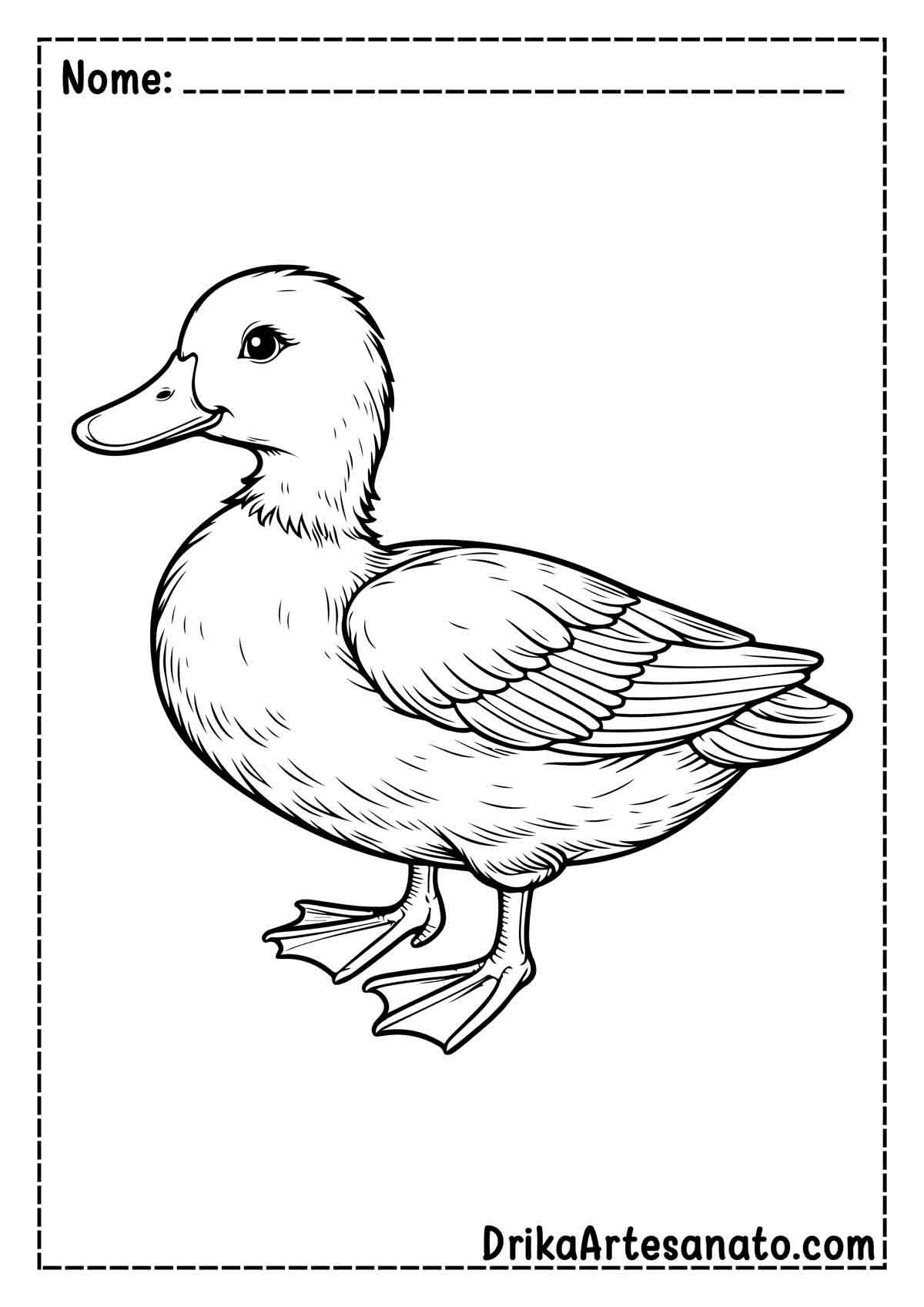 Desenho de Pato Realista para Colorir