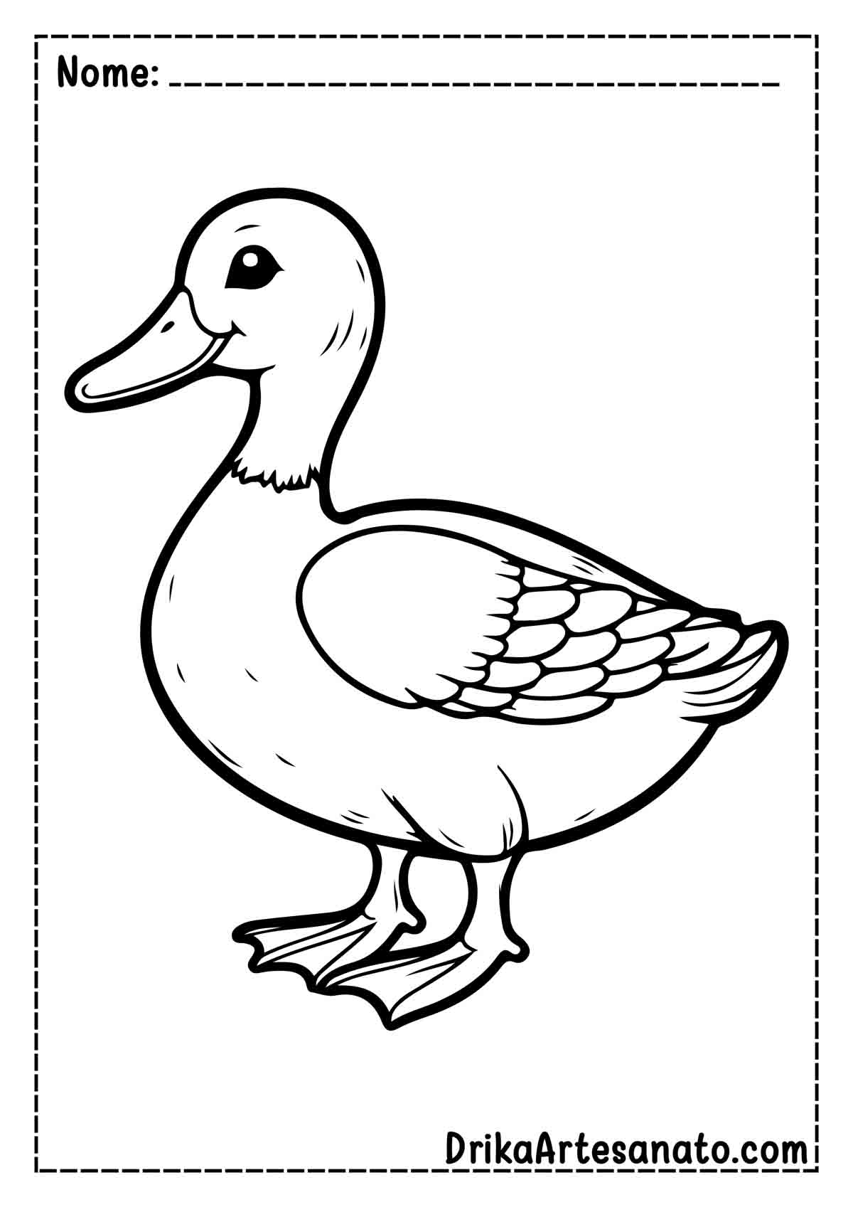 Desenho de Pato para Colorir e Imprimir