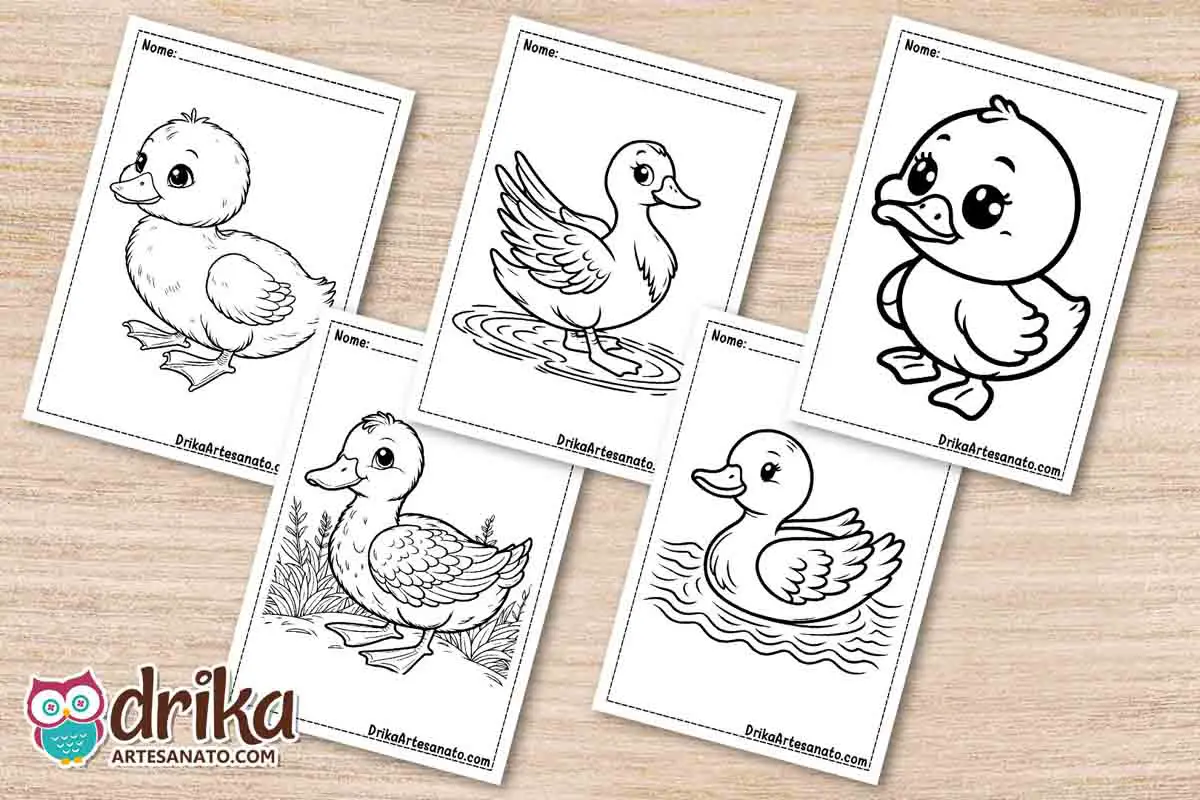 50 Desenhos de Pato para Colorir Grátis em PDF