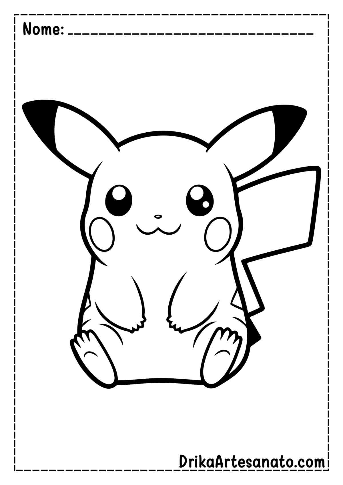 Desenho do Pikachu para Colorir