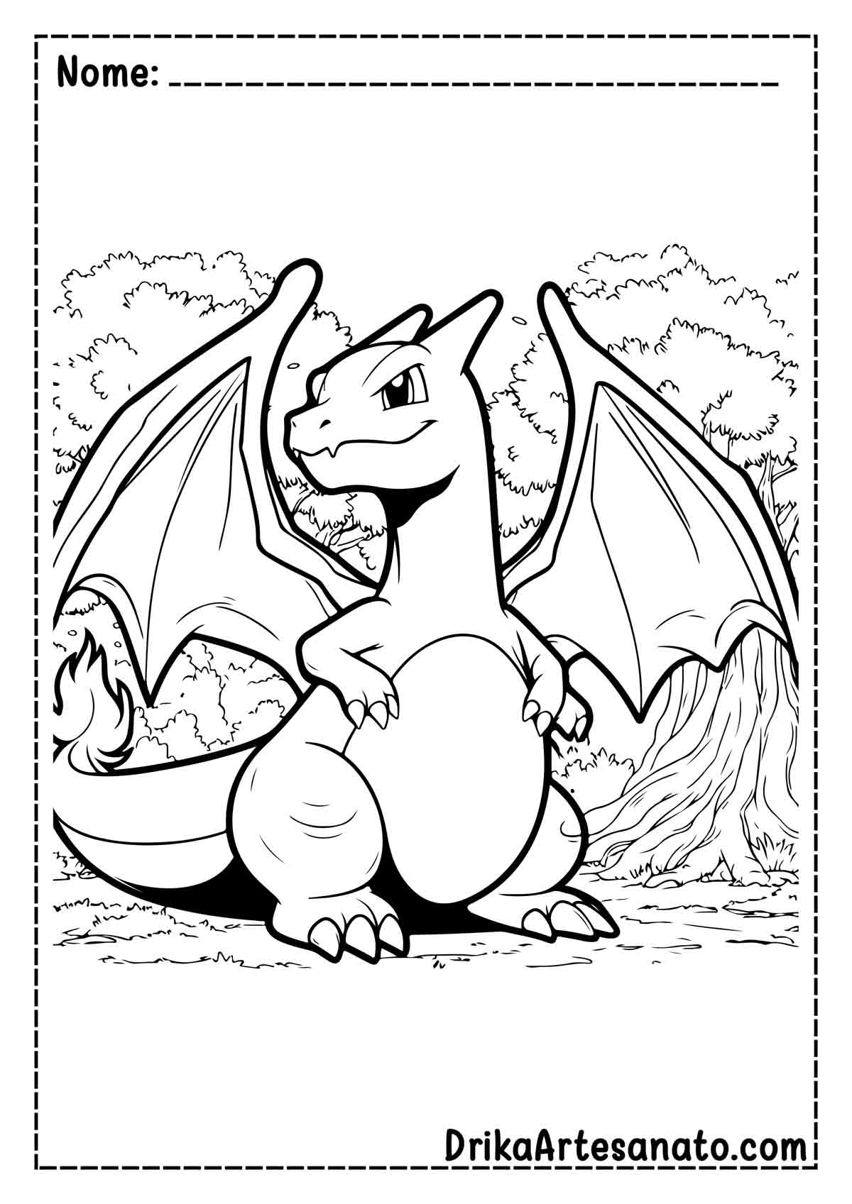 Desenho do Charizard de Pokémon para Colorir