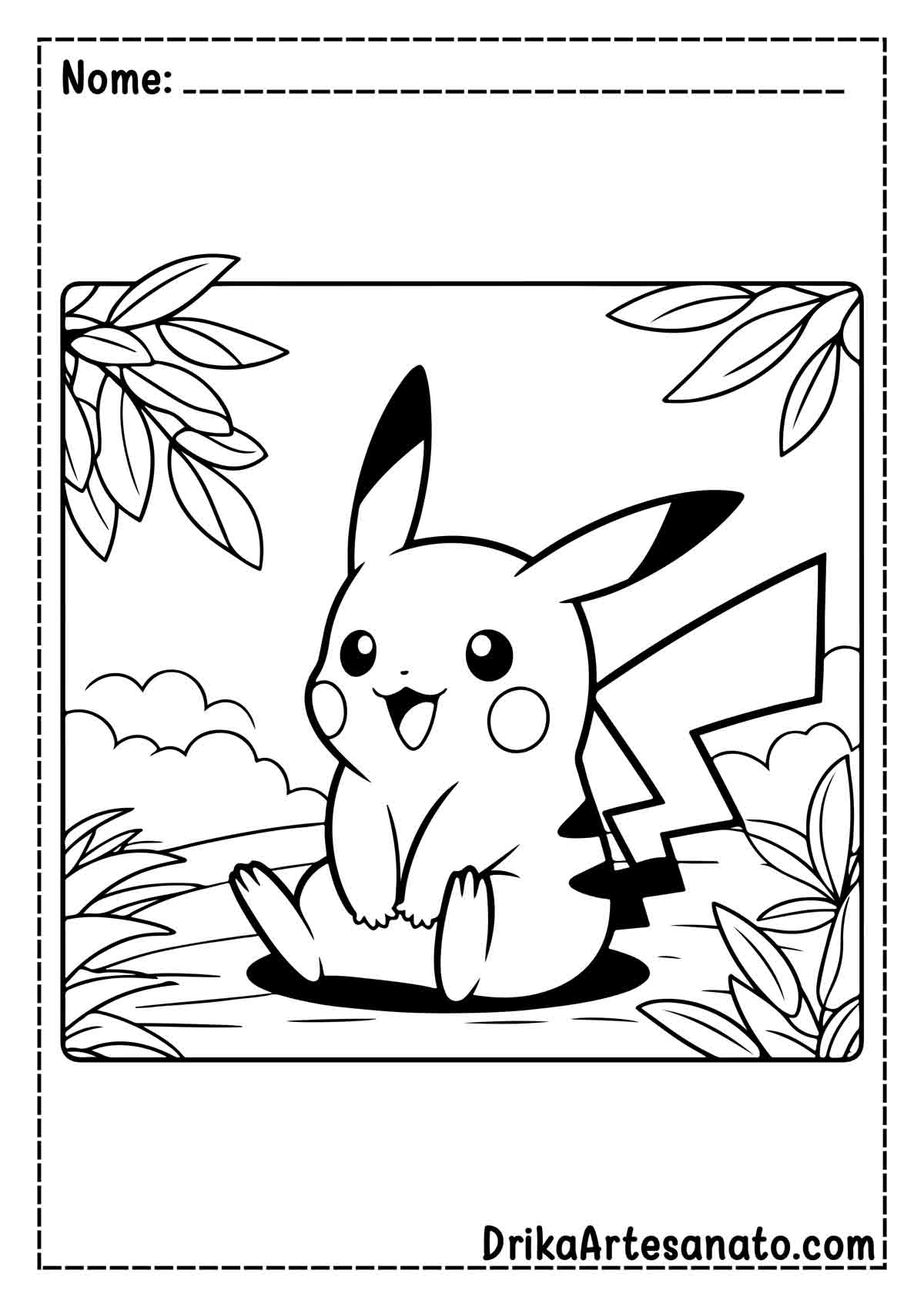 Desenho do Pikachu para Imprimir