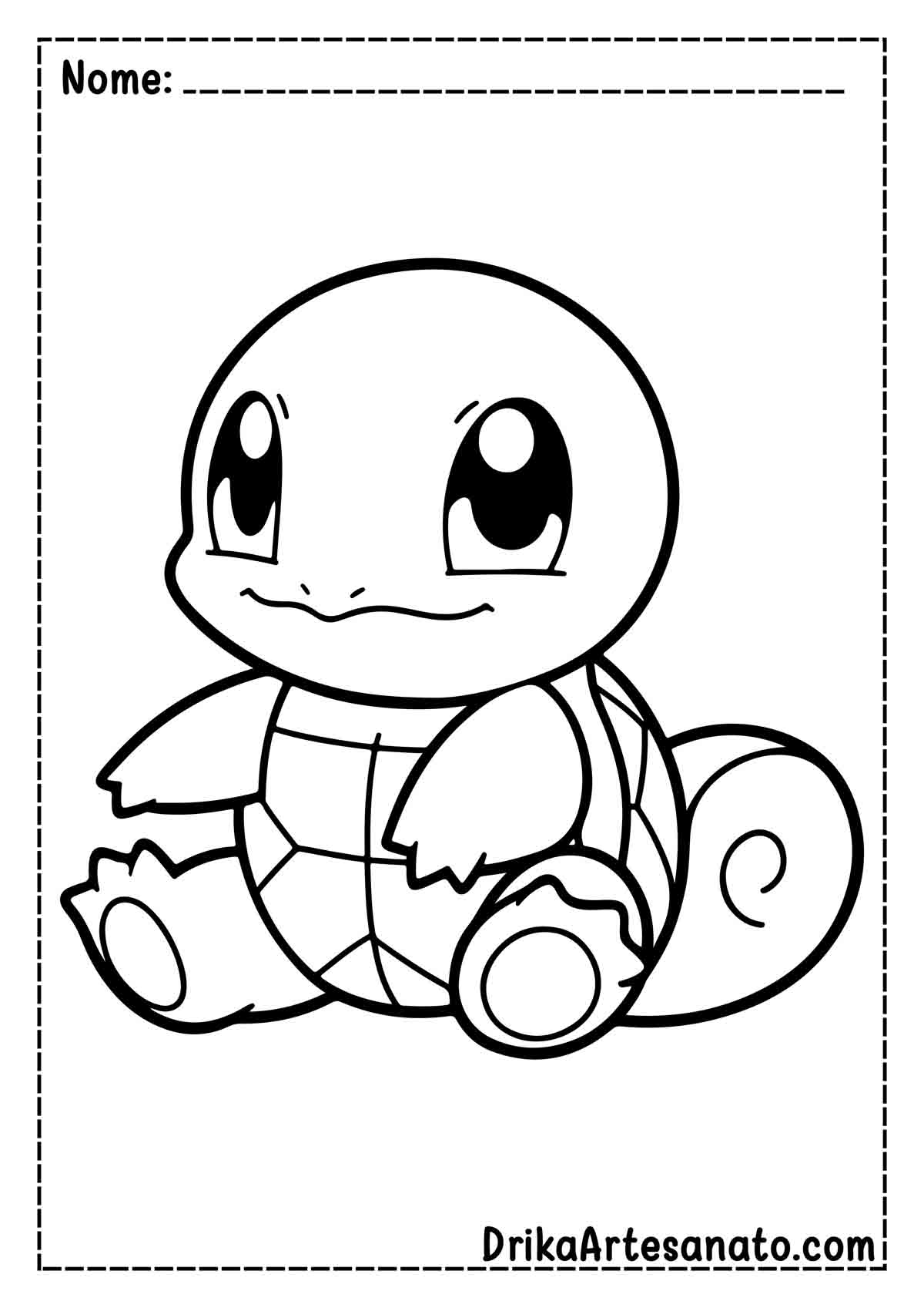 Desenho de Squirtle Fácil para Colorir