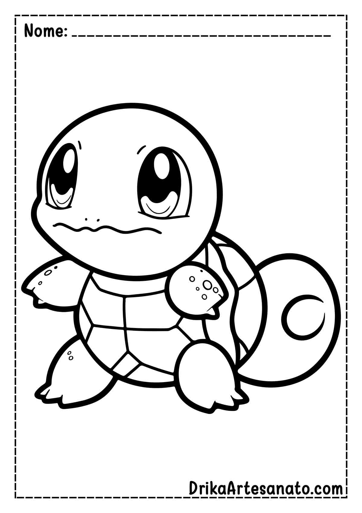 Desenho do Squirtle para Imprimir