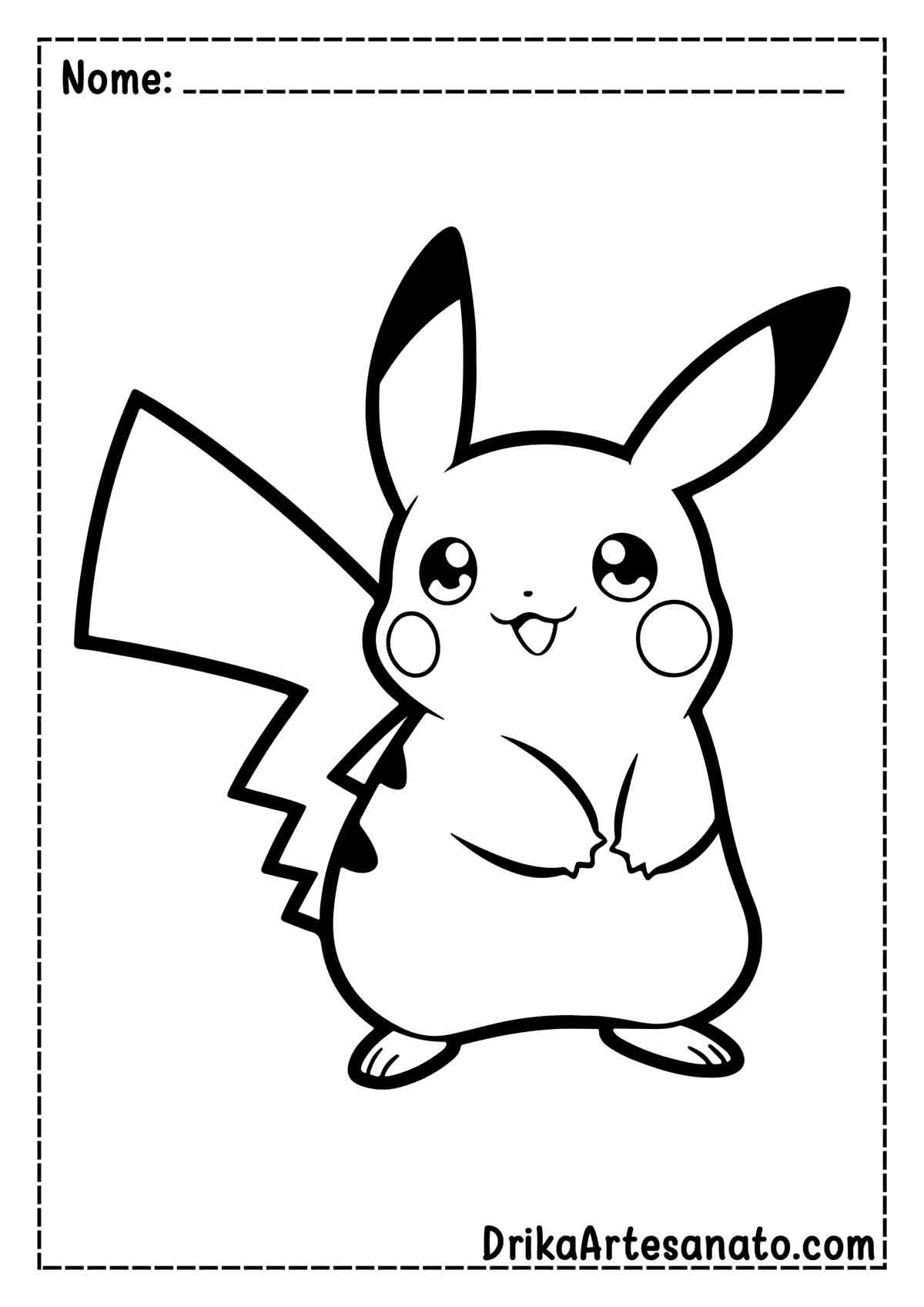 Desenho do Pikachu para Pintar