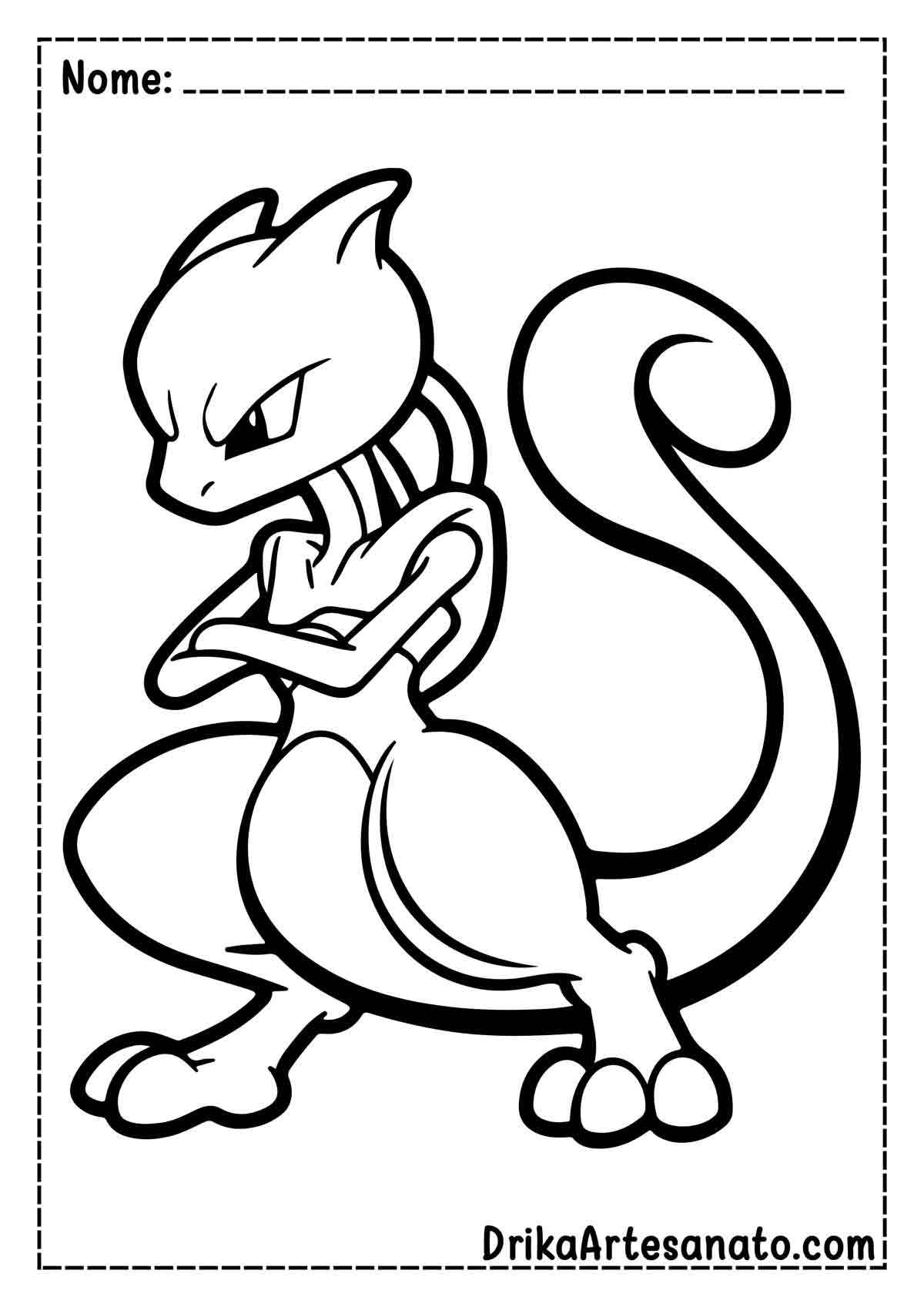 Desenho do Mewtwo para Pintar