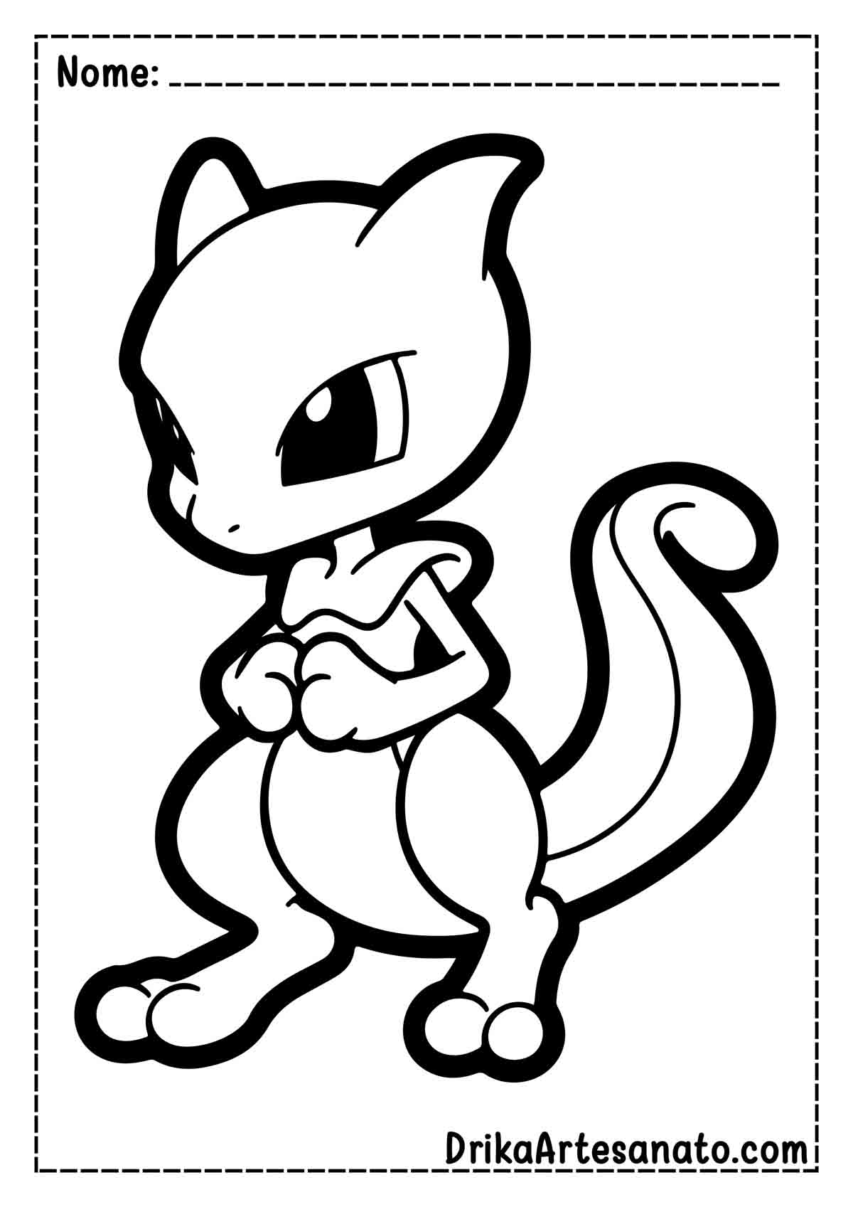 Desenho do Mewtwo para Pintar e Imprimir