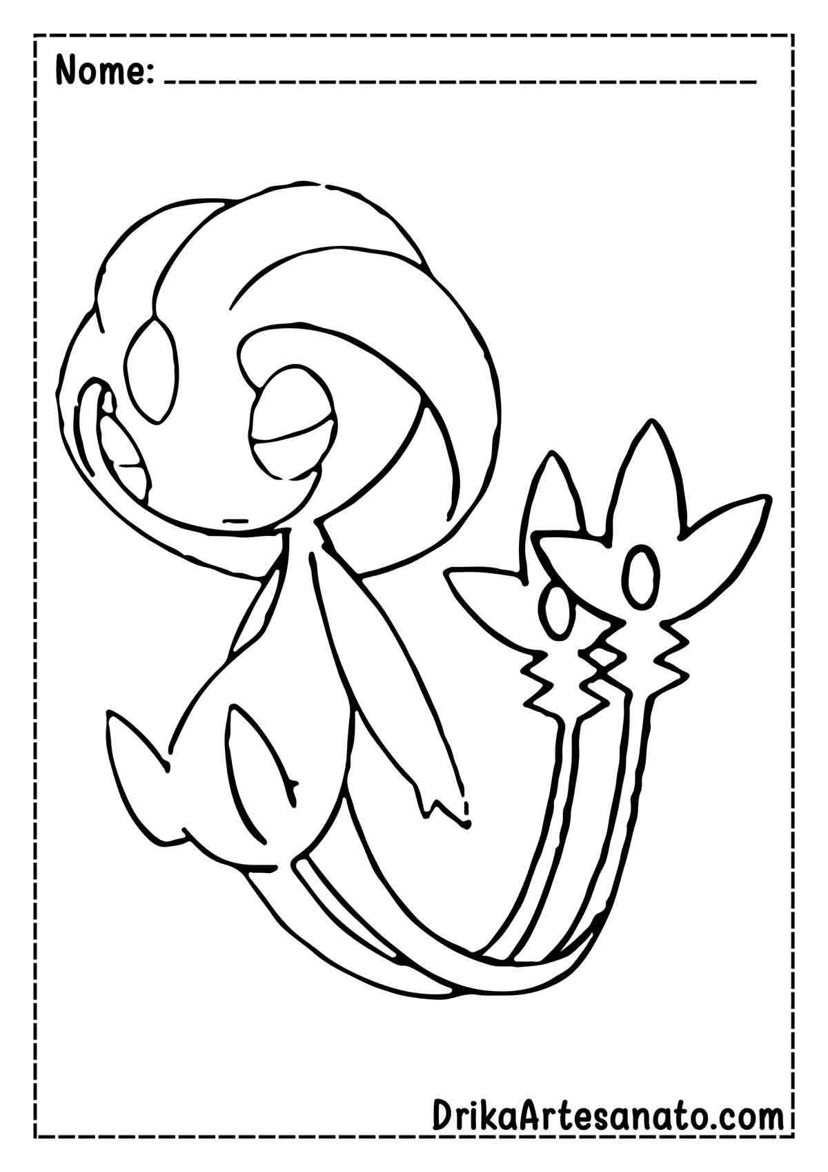 Desenho do Pokémon Lendário para Imprimir e Pintar